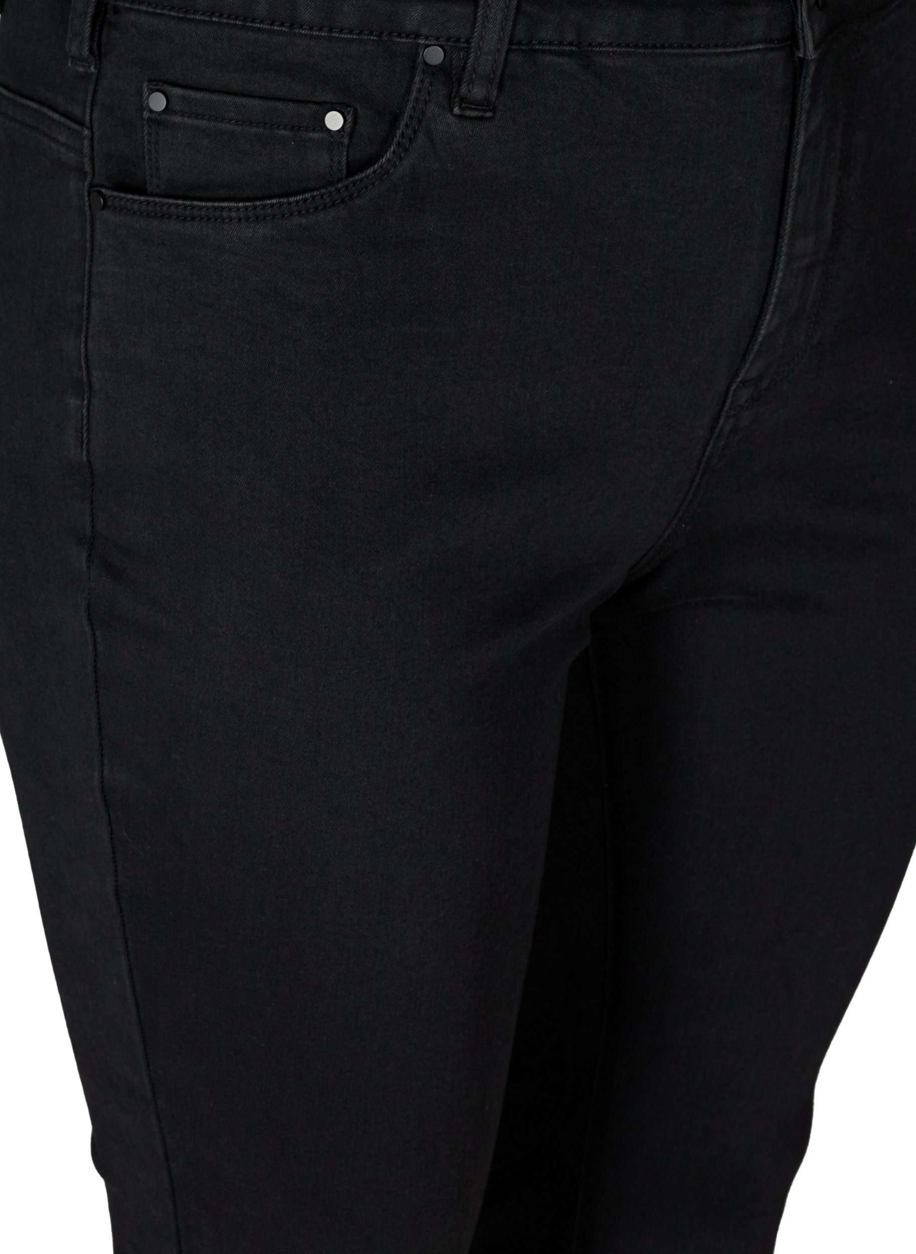 Ellen bootcut jeans med høyt liv, Black, Packshot image number 2