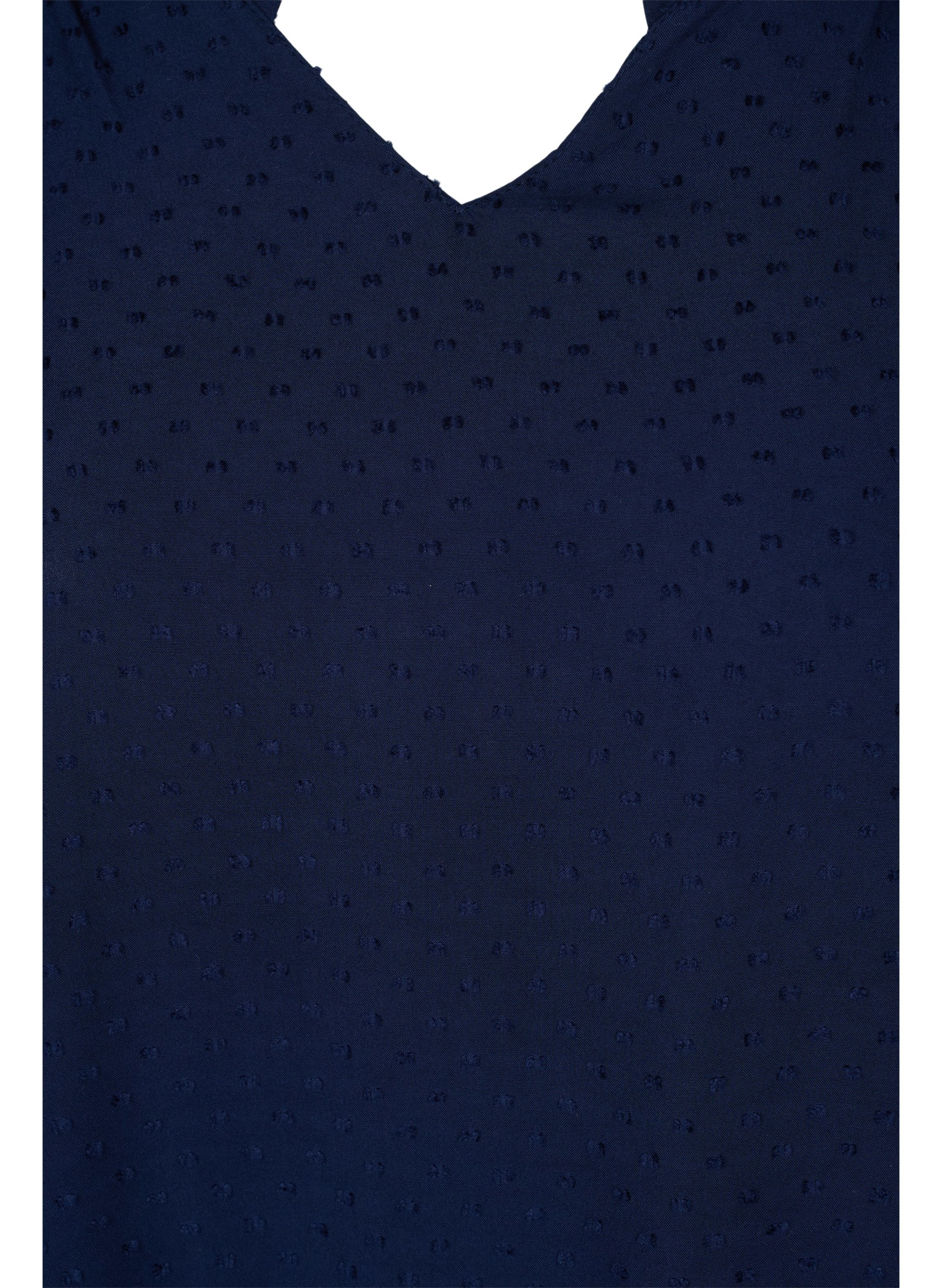 Langermet bluse med smock- og volangdetaljer, Navy Blazer, Packshot image number 2