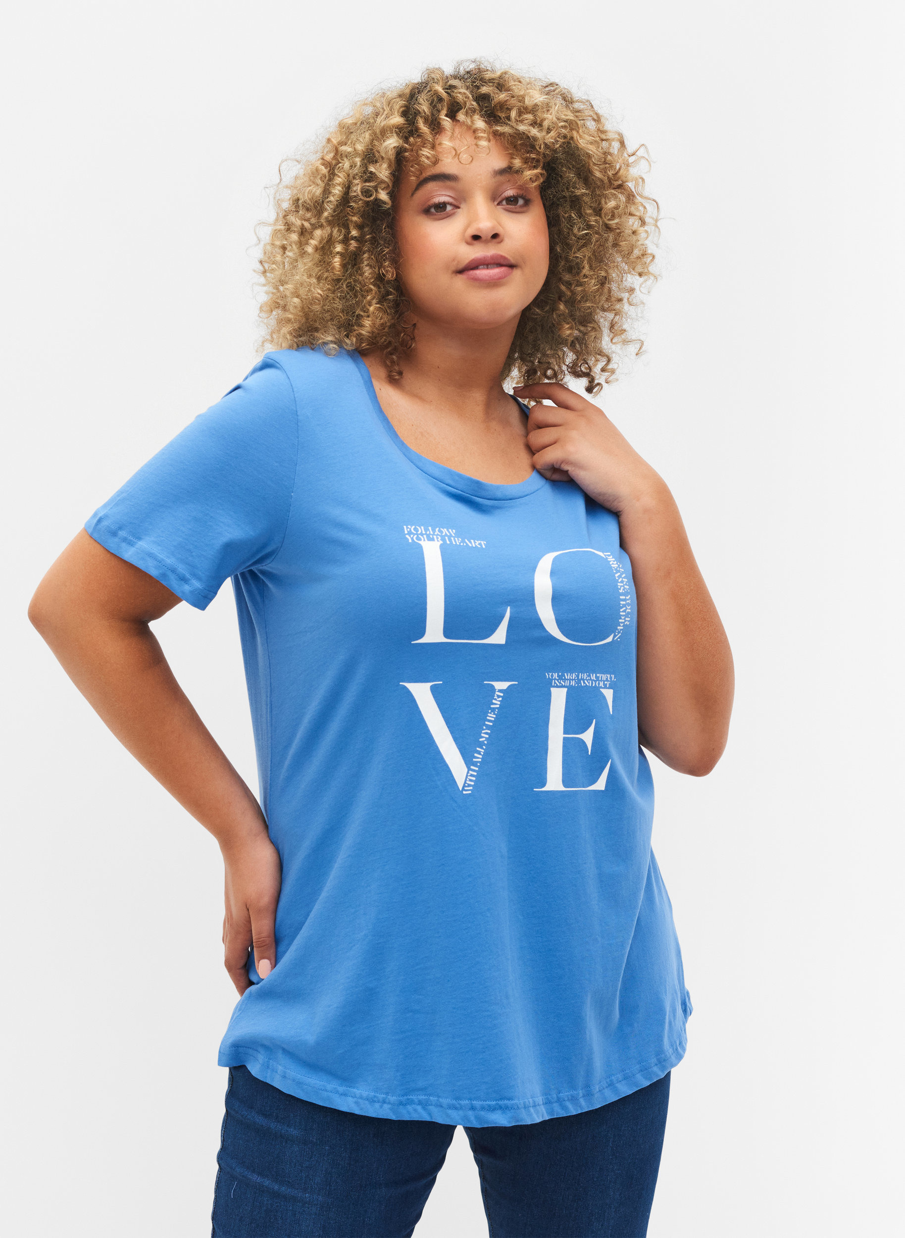 Kortermet T-skjorte i bomull med trykk, Regatta LOVE, Model image number 0