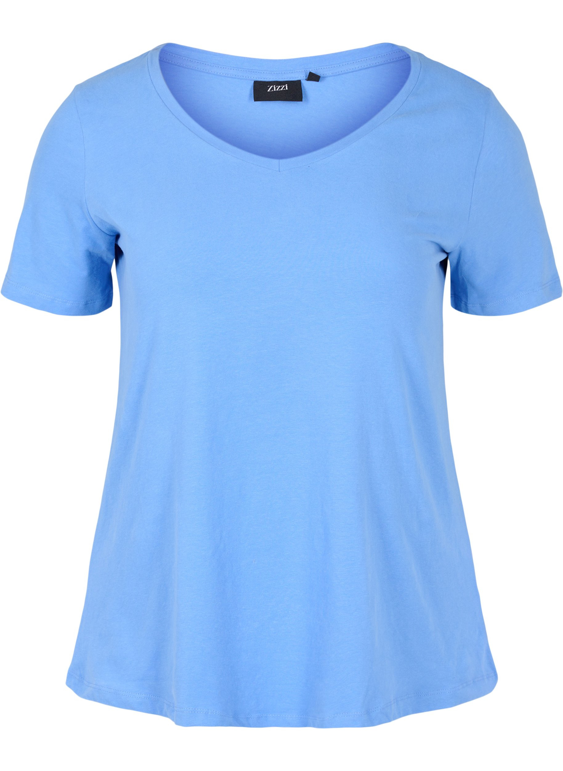 Ensfarget basis T-skjorte i bomull, Ultramarine