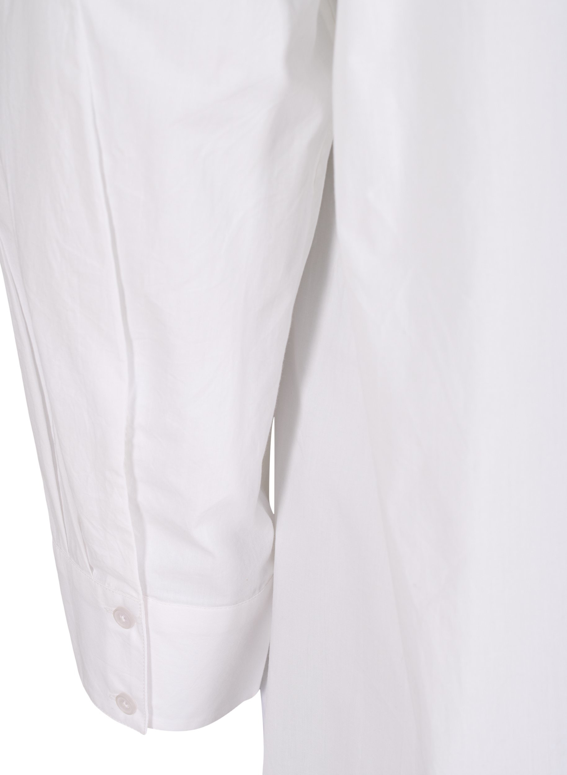 Lang skjorte i bomull med stor krave, Bright White, Packshot image number 3
