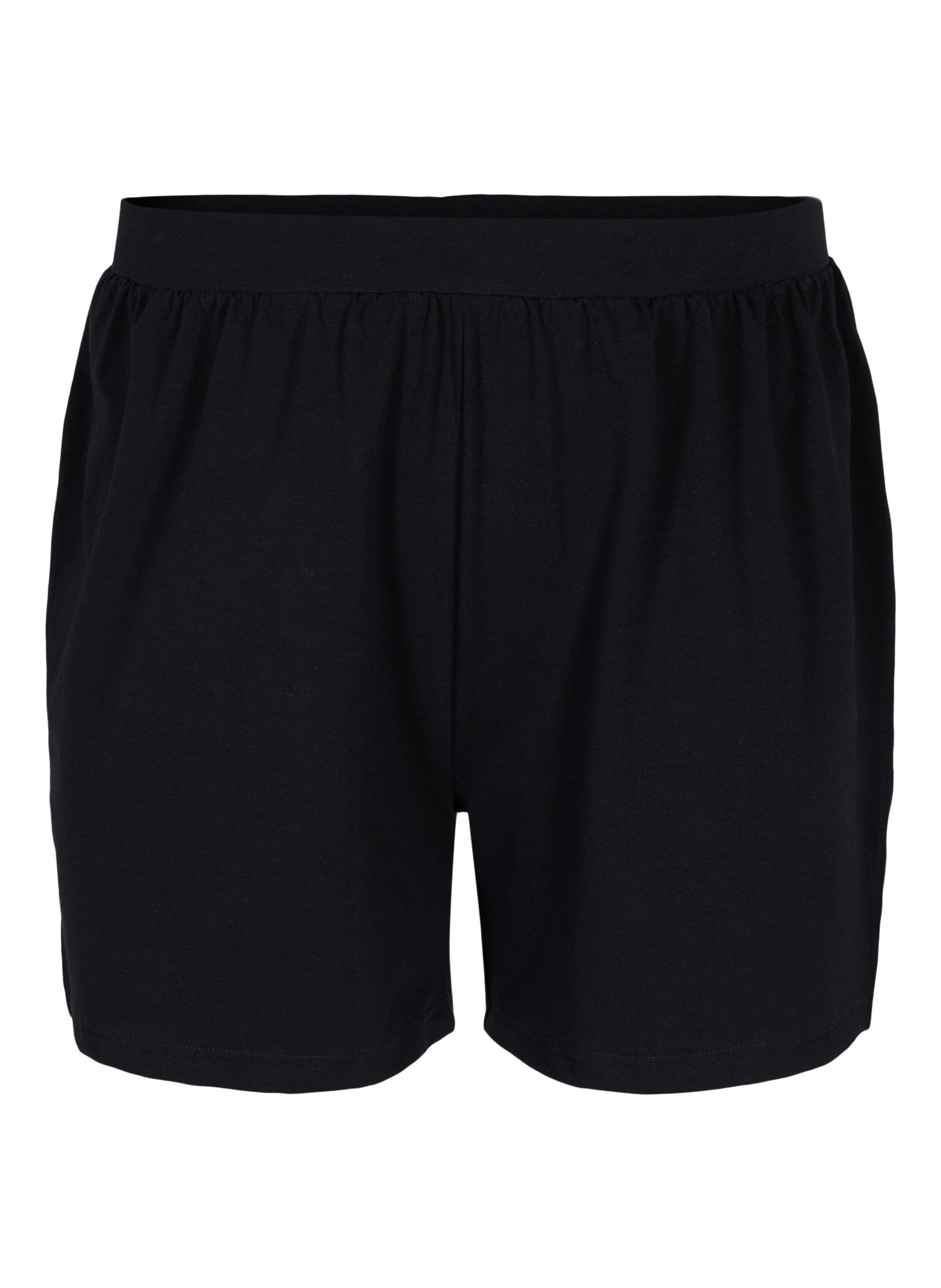 Løse shorts i en bomullsmiks, Black, Packshot image number 0