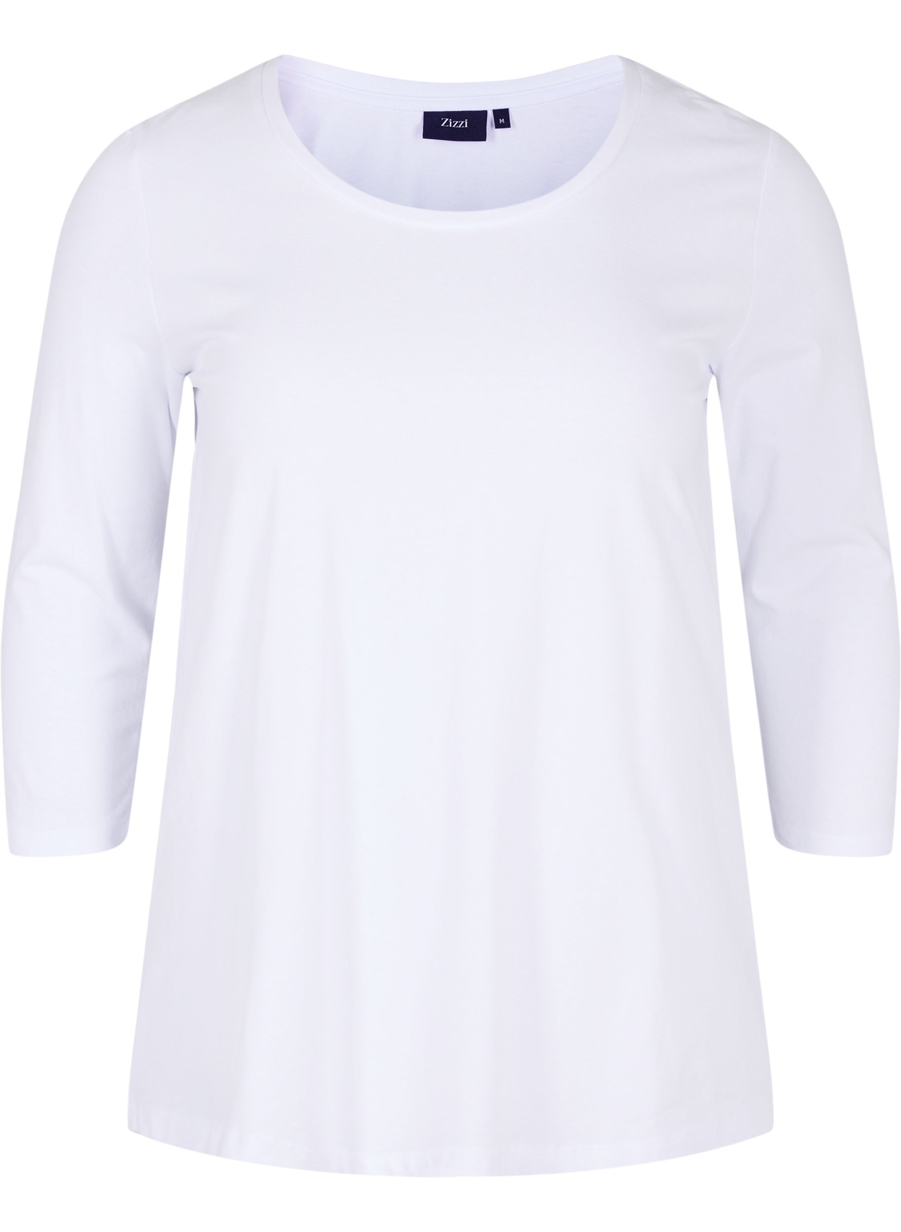 Basis t-skjorte med 3/4-ermer, Bright White