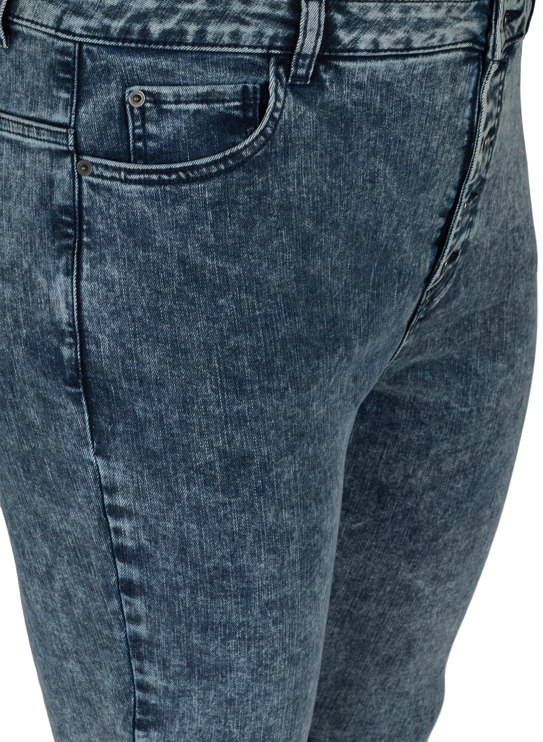 Cropped Bea jeans med ekstra høyt liv, Blue Snow Wash, Packshot image number 2