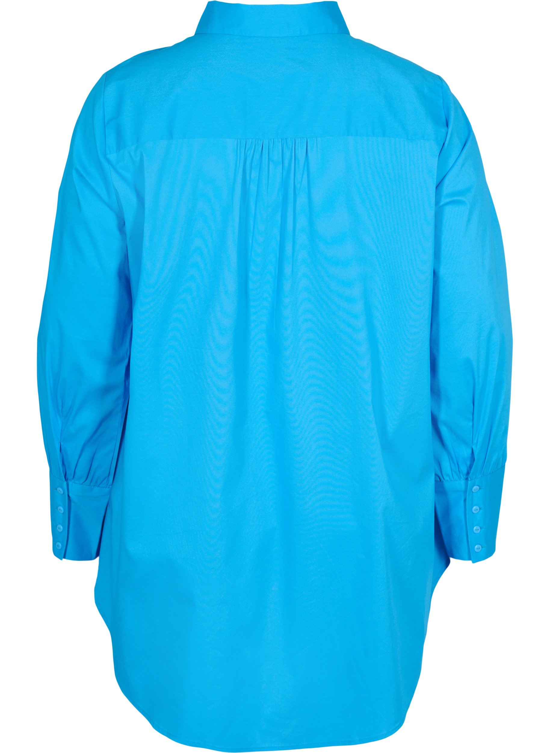 Langermet skjorte med høy mansjett, Dresden Blue, Packshot image number 1