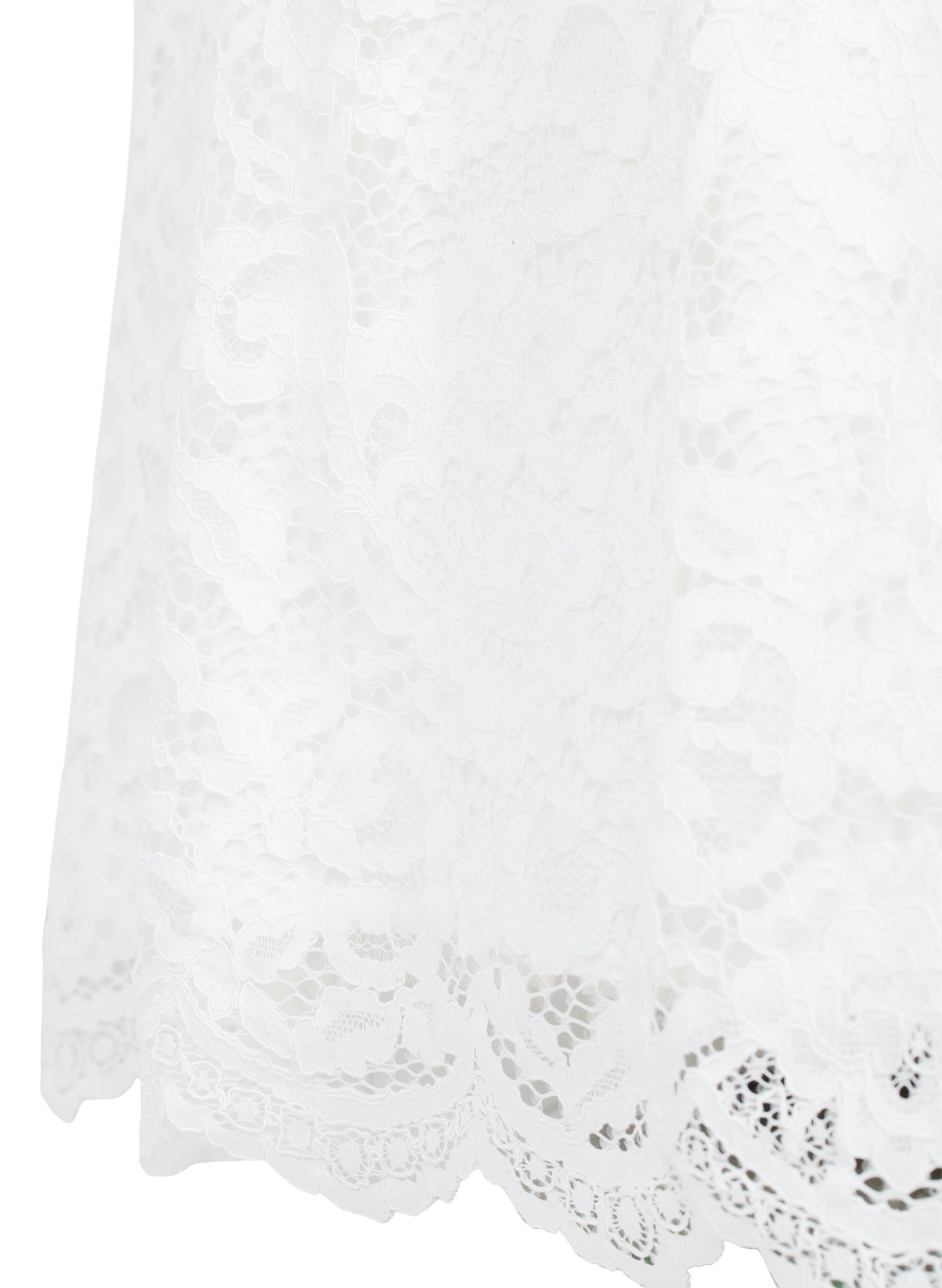 Brudekjole med blonder og 3/4-ermer, Star White, Packshot image number 3