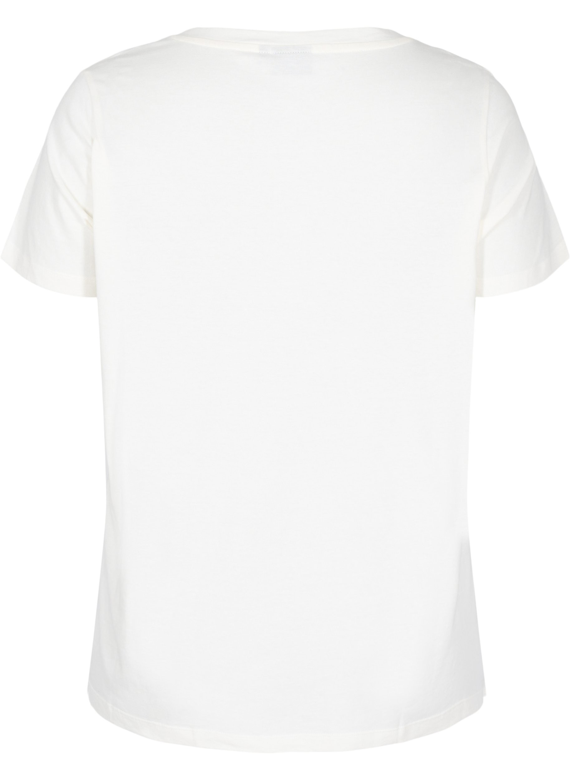 T-skjorte i økologisk bomull med snøredetalj, Warm Off-white, Packshot image number 1