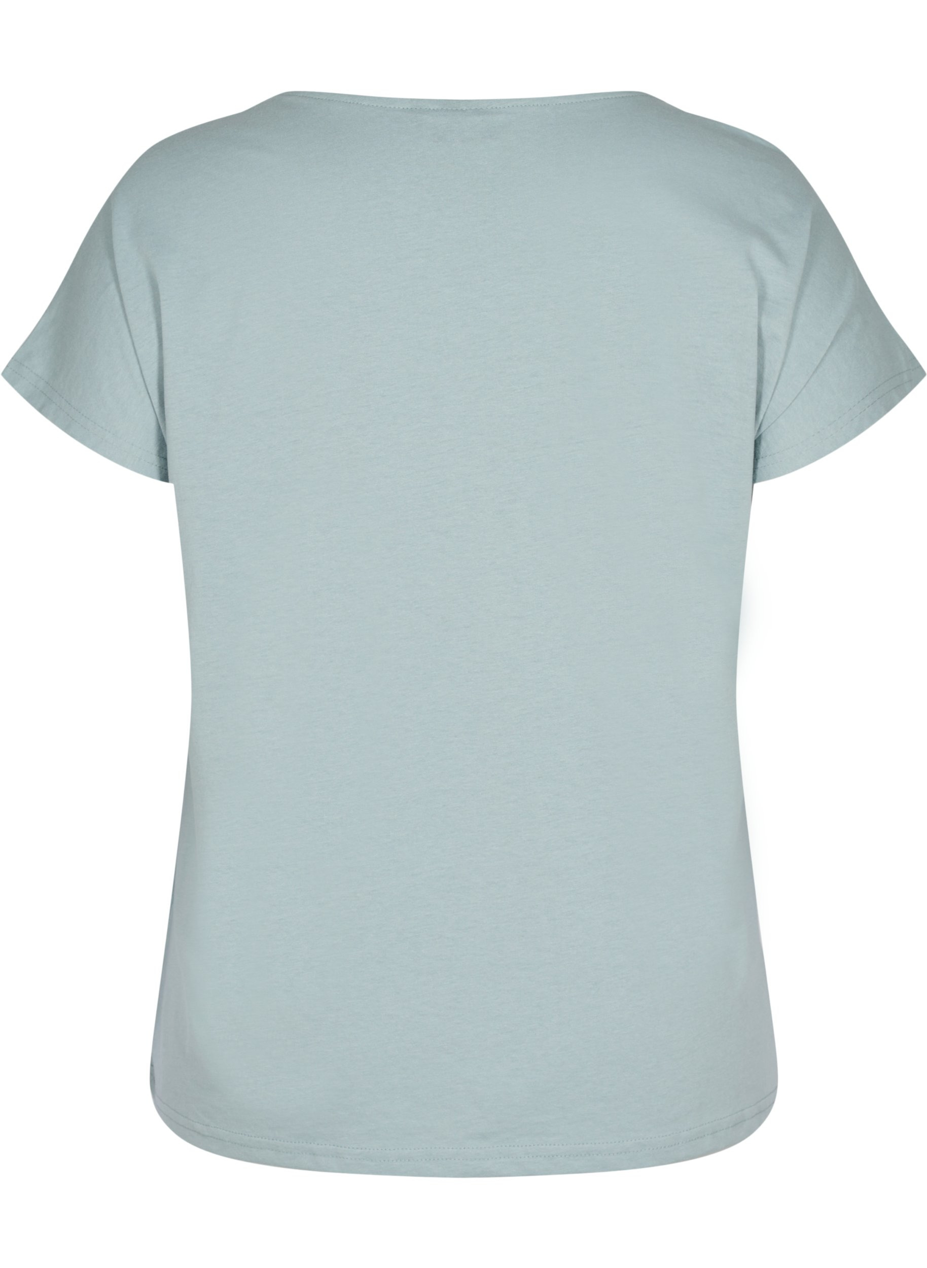T-skjorte i bomullsmiks, Silver Blue, Packshot image number 1