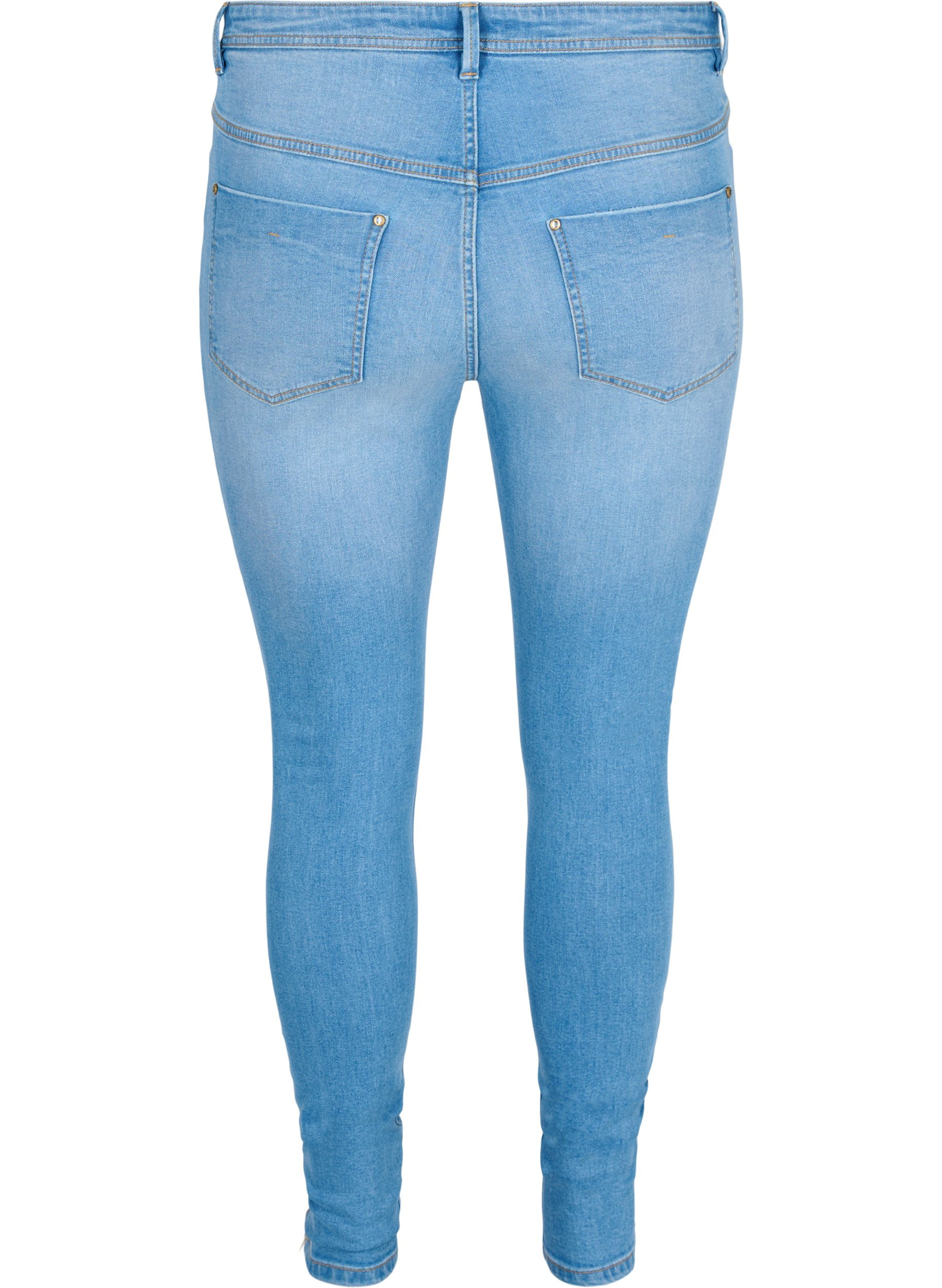 Superslim Amy jeans med glidelås, Light blue, Packshot image number 1