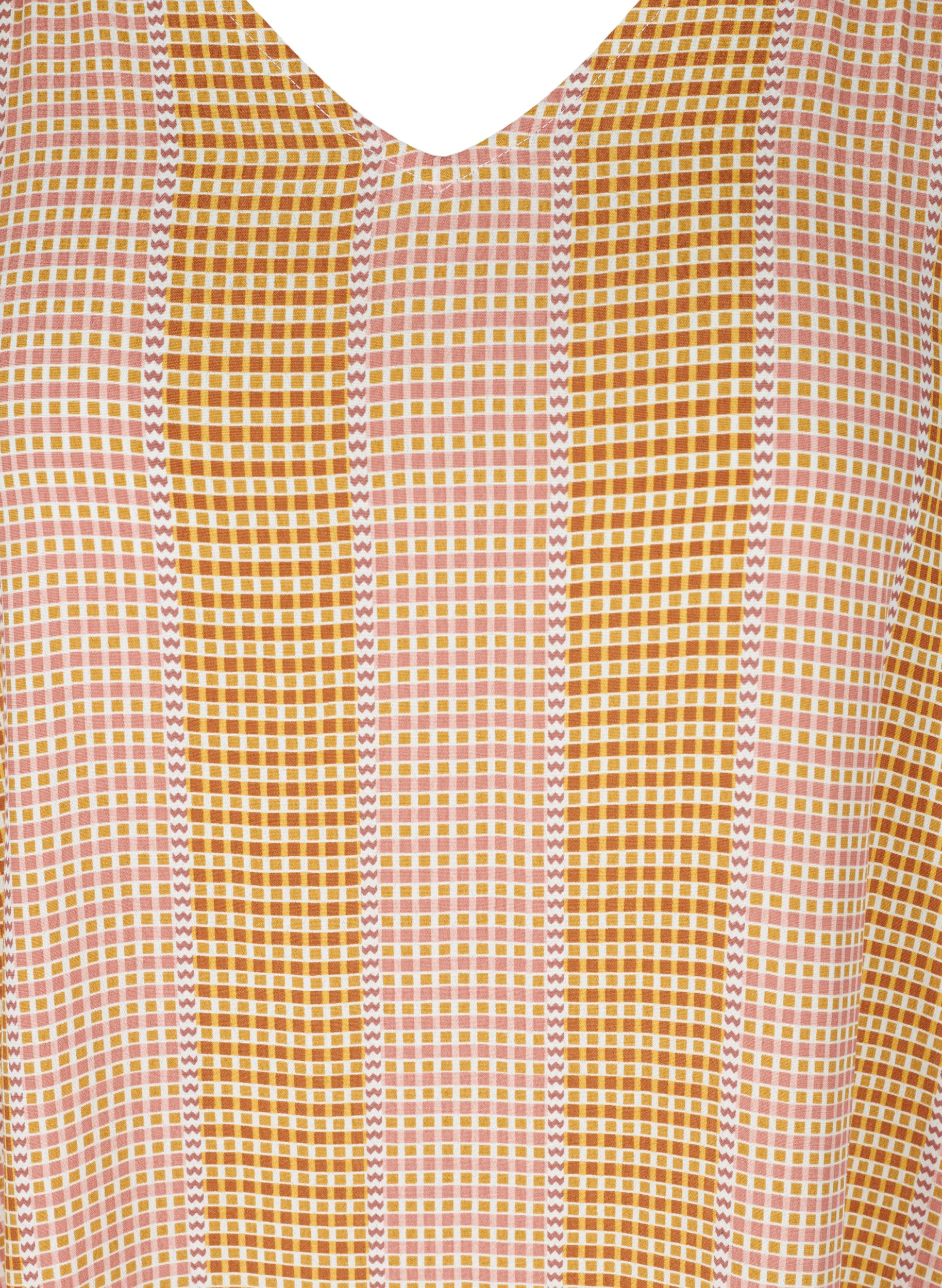 Viskosekjole med mønster og V-hals, Apple Cinnamon AOP, Packshot image number 2