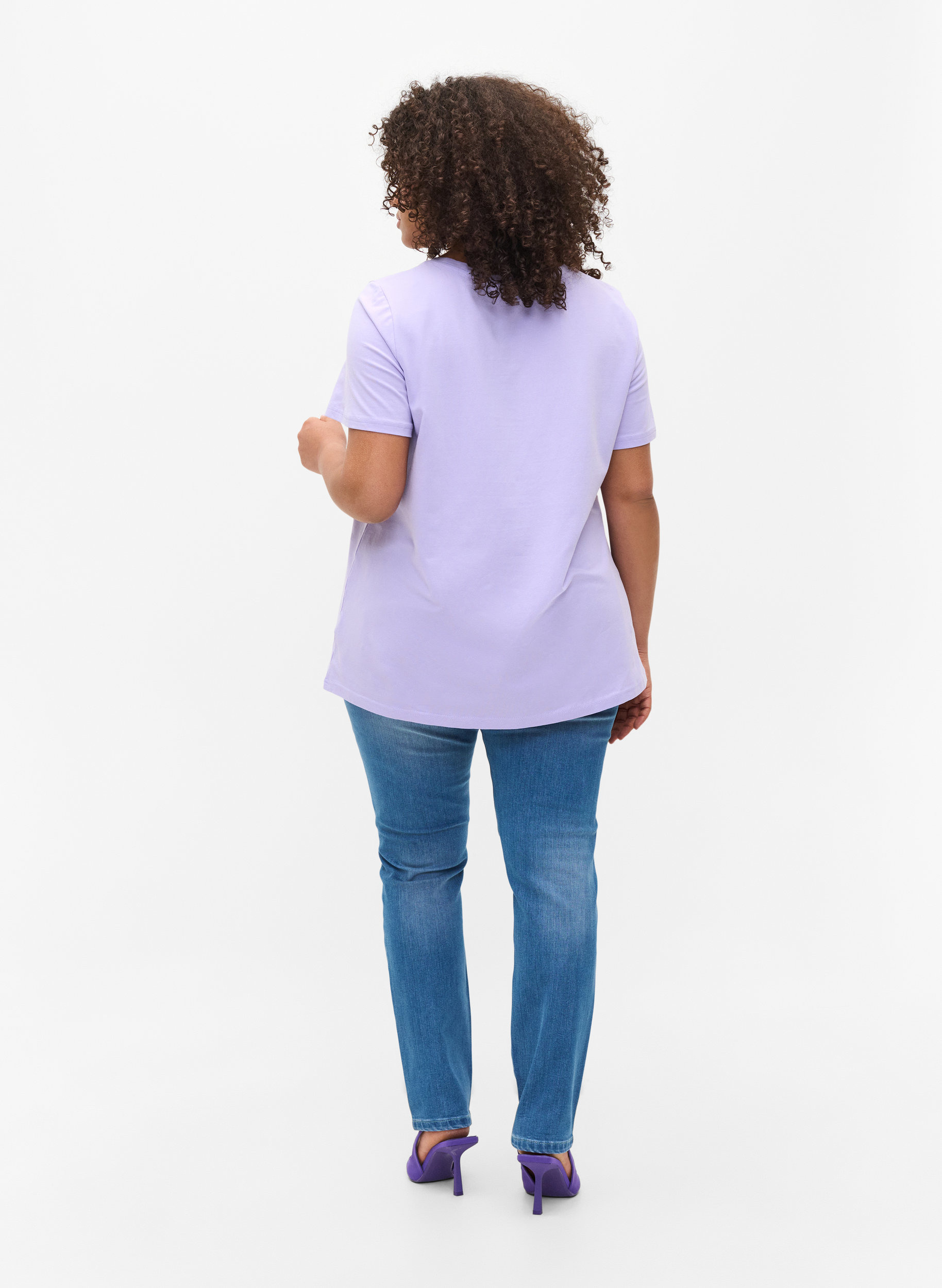 Slim fit Emily jeans med splitt, Light blue, Model image number 1