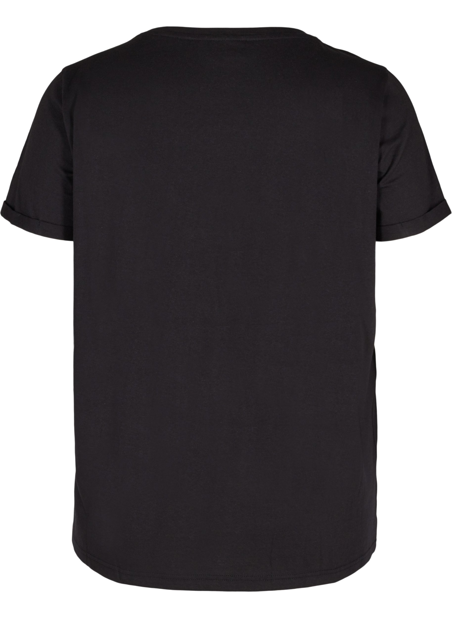 T-skjorte til trening med trykk, Black Glitter, Packshot image number 1
