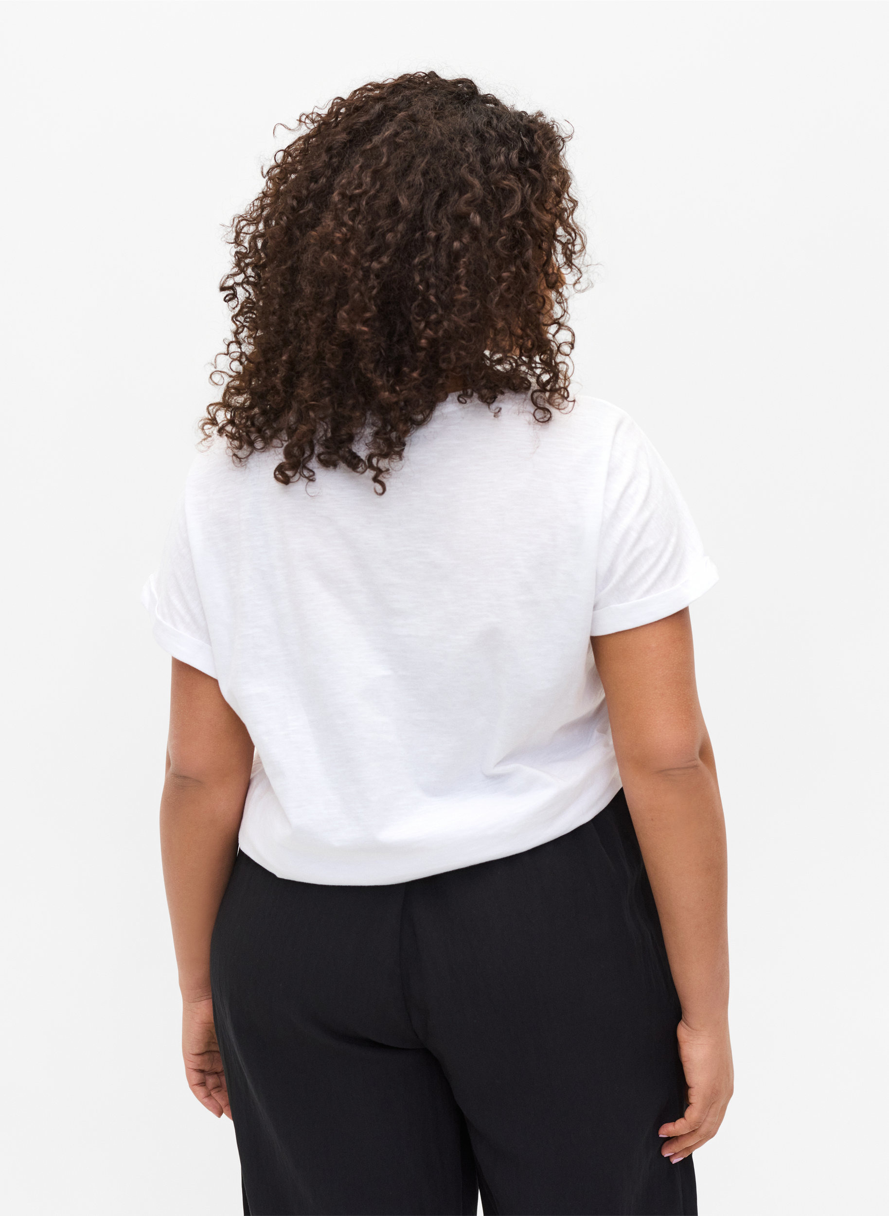 T-skjorte med trykk i økologisk bomull, Bright White TEXT, Model image number 1