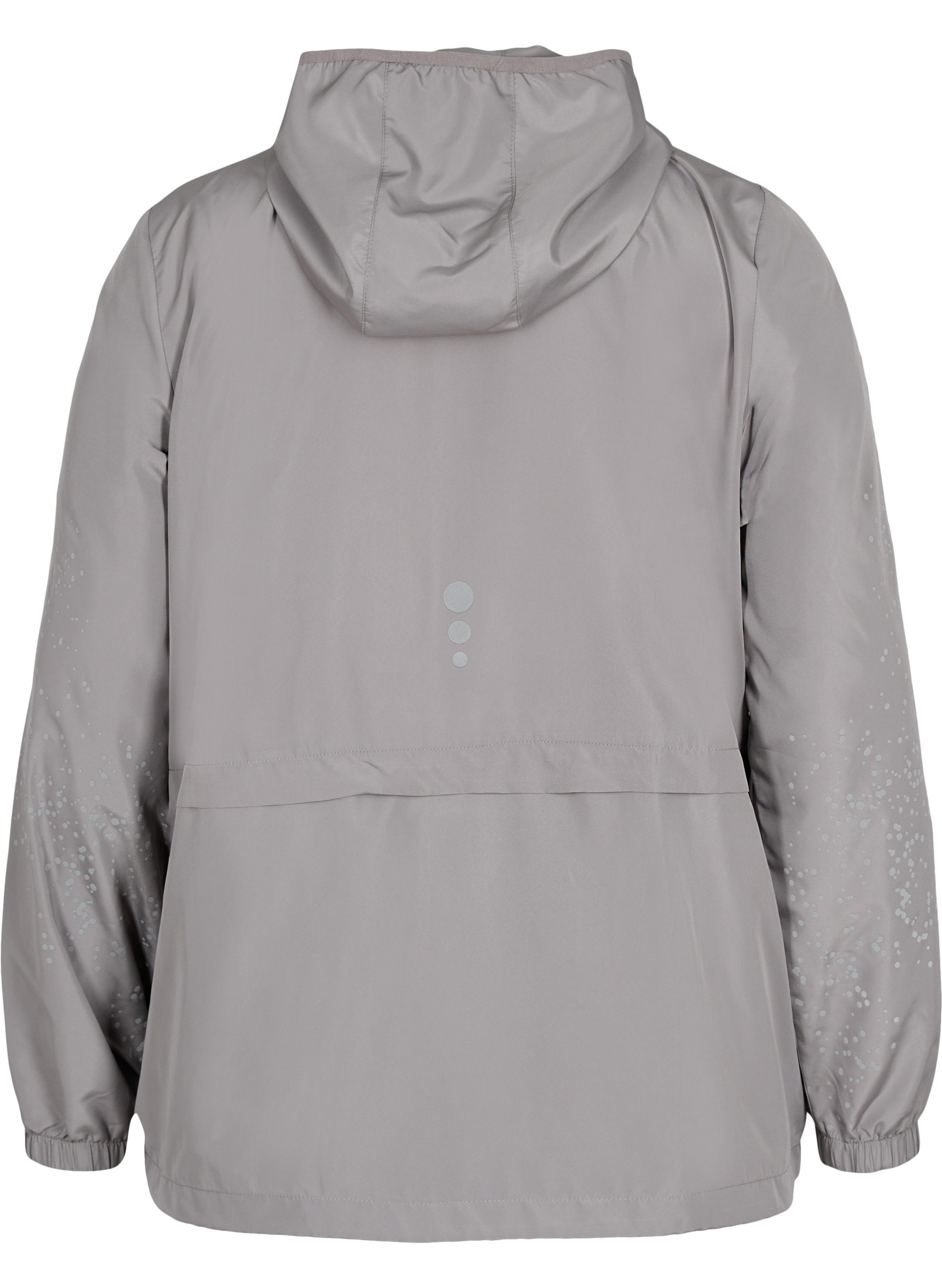 Treningsjakke med hette og refleks, Grey Silver, Packshot image number 1
