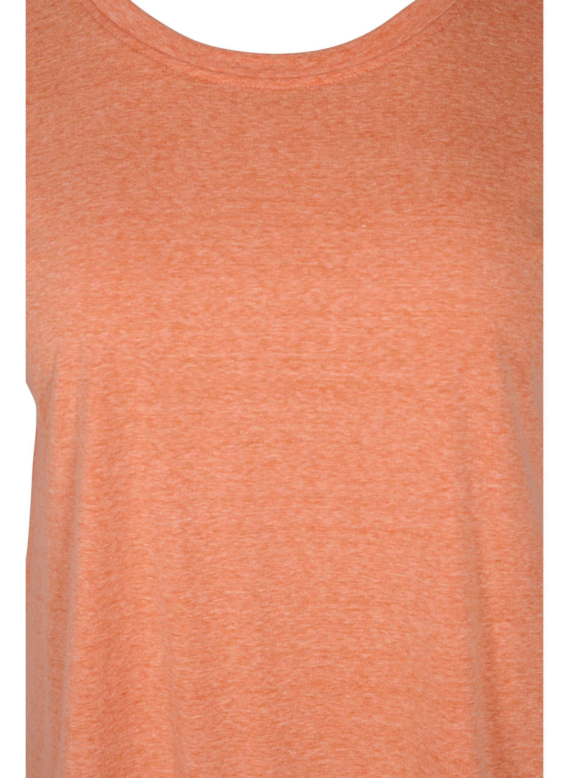 Melert T-skjorte i bomull , Amberglow Melange, Packshot image number 2
