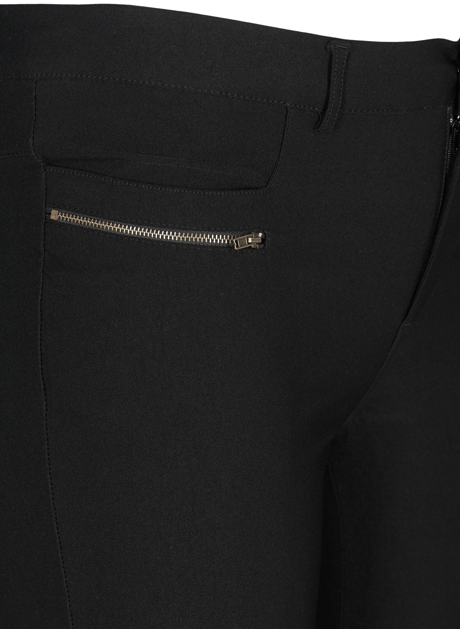 Tettsittende 3/4-bukser med glidelås, Black, Packshot image number 2