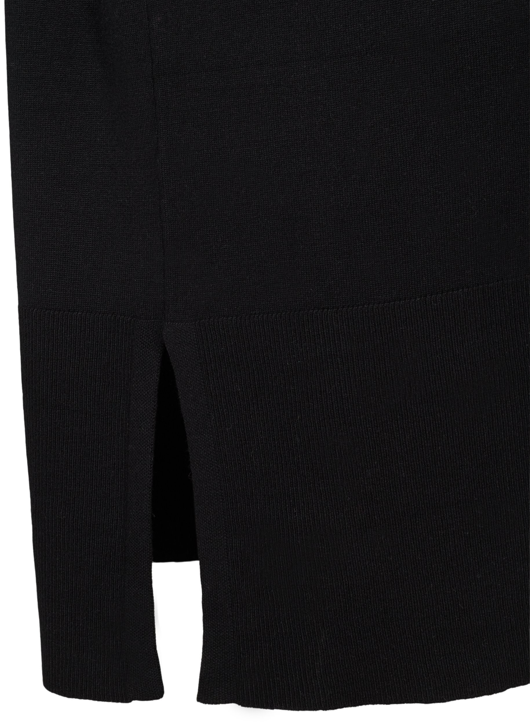 Oversized strikkekjole i en viskosemiks, Black, Packshot image number 3