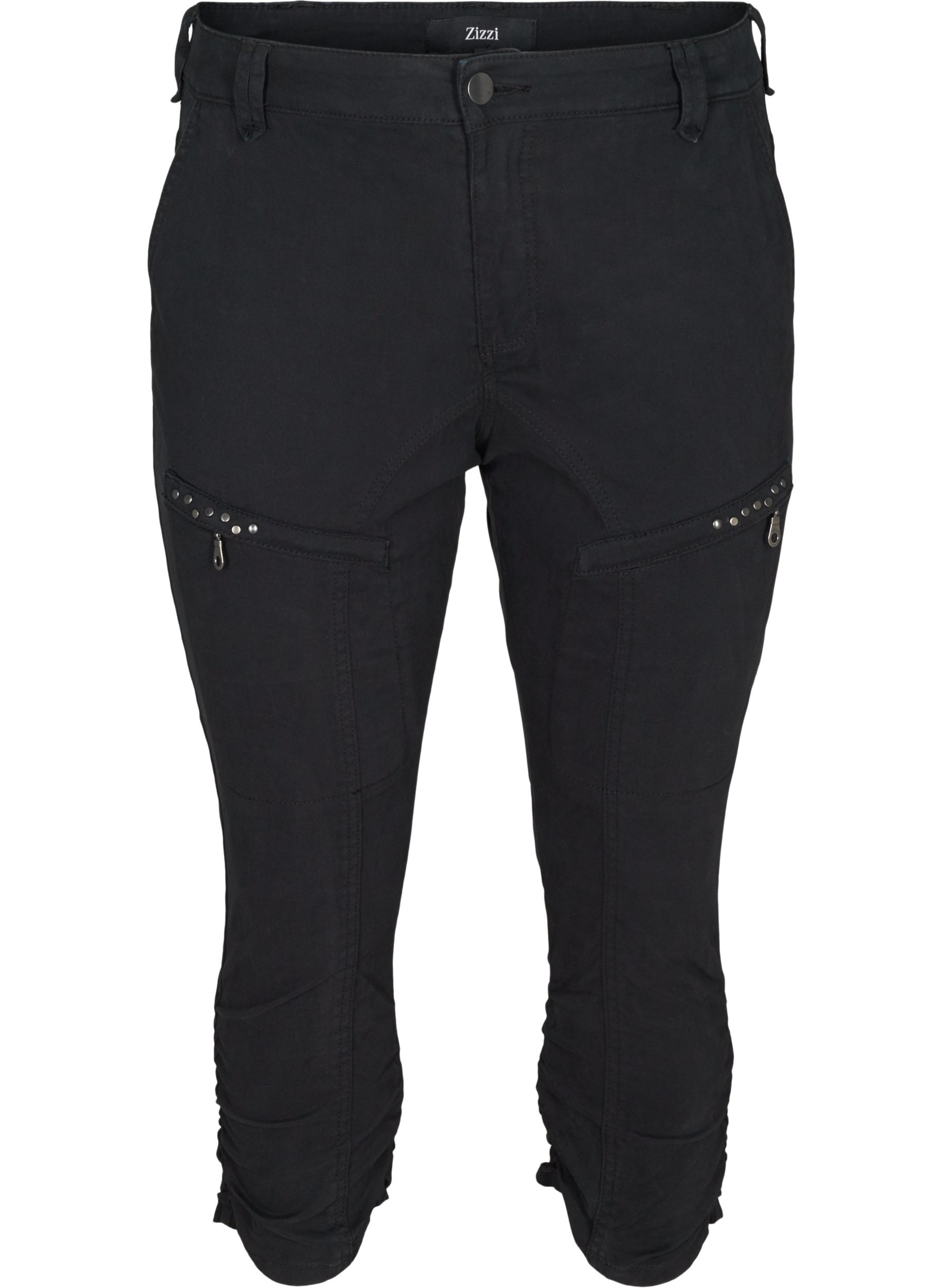 Tettsittende Nille capri jeans, Black