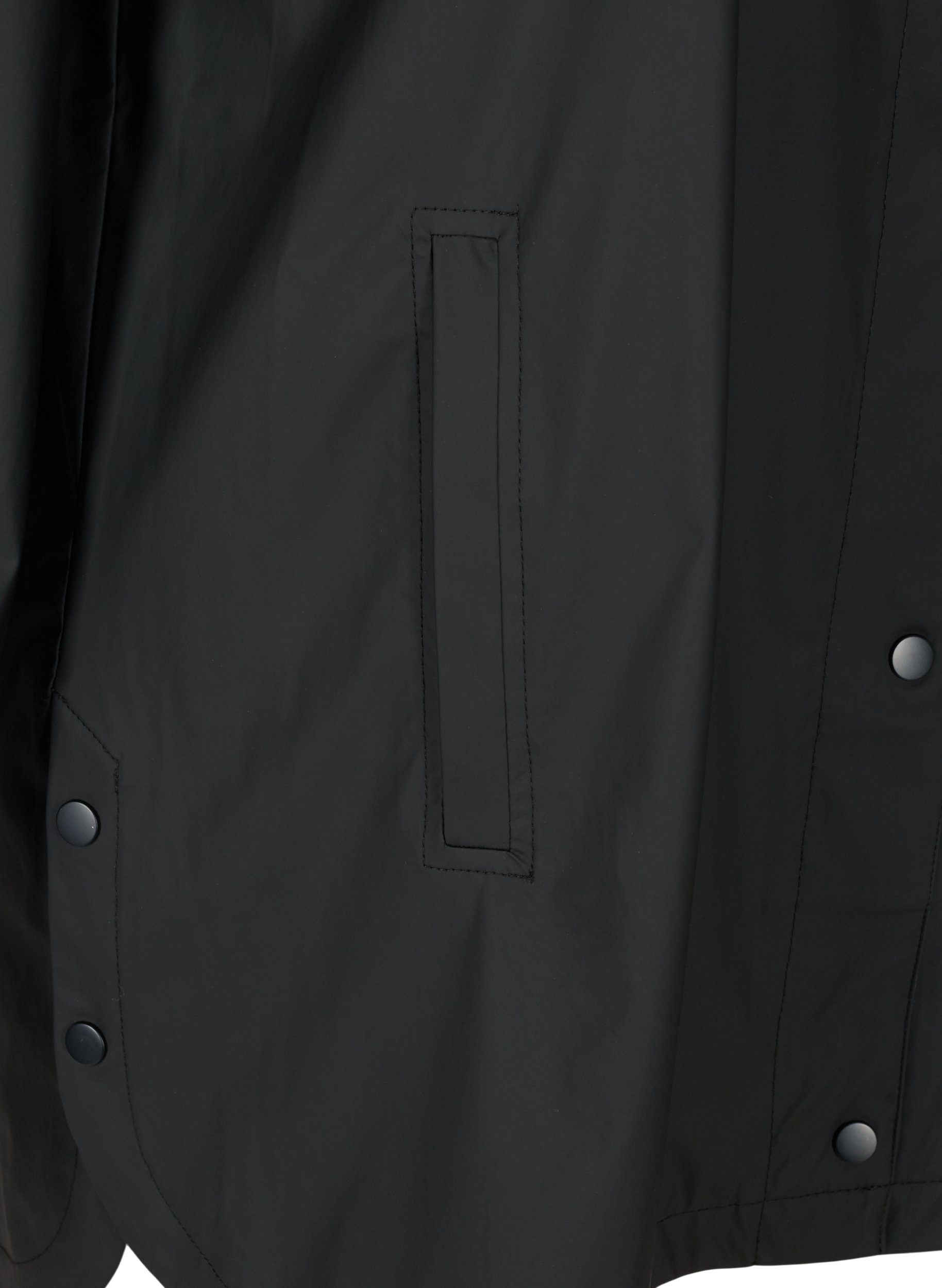 Regnjakke med hette og lommer, Black, Packshot image number 3