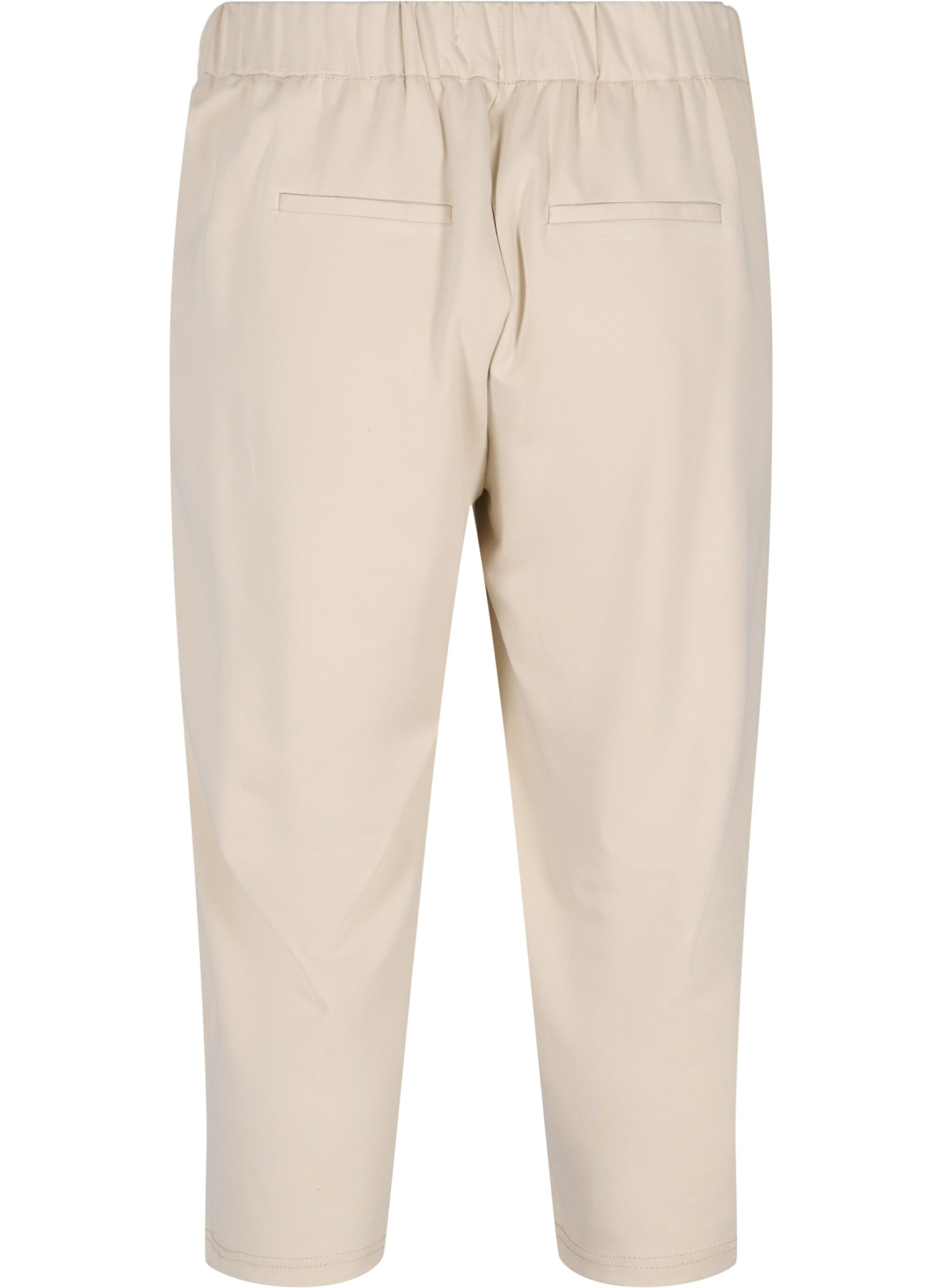 Ensfargede culottebukser med lommer, Off White, Packshot image number 1