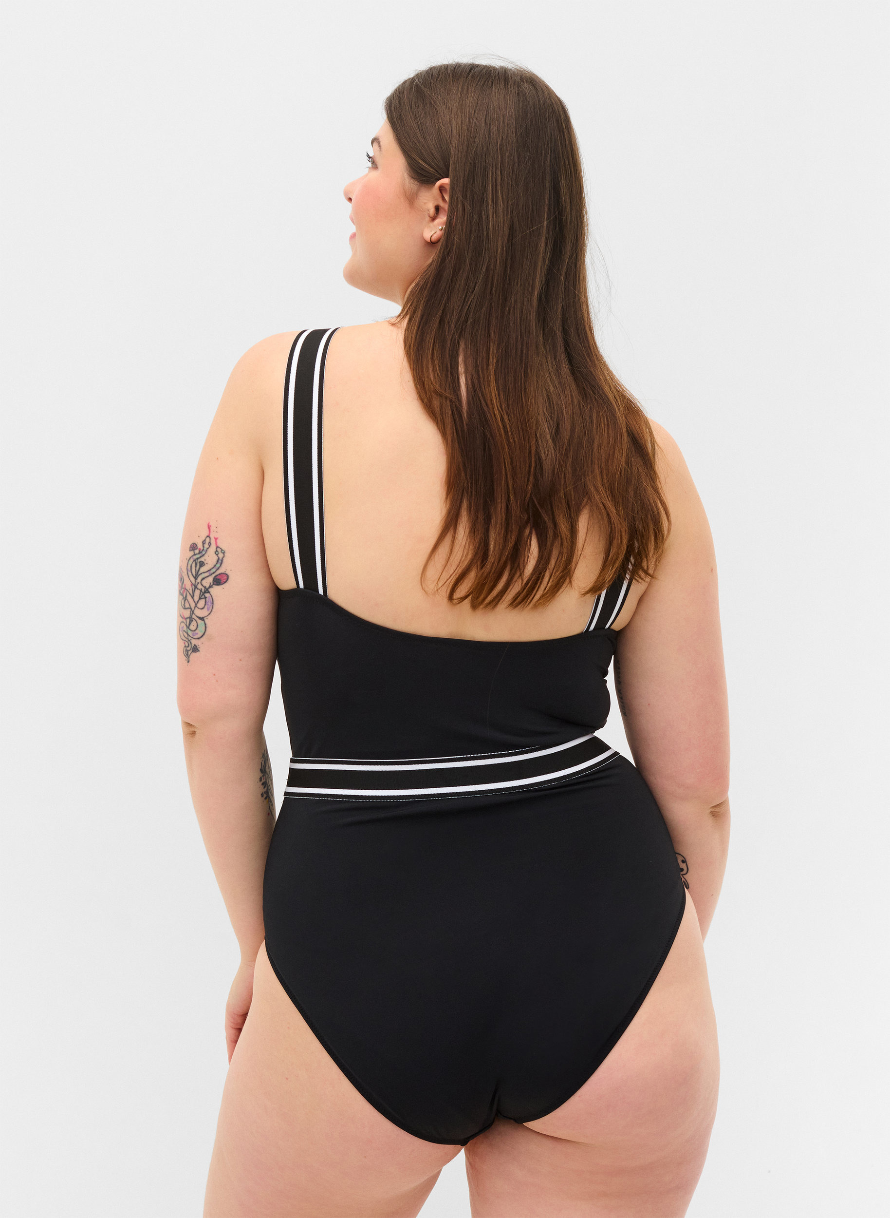 Badedrakt med rund hals, Black, Model