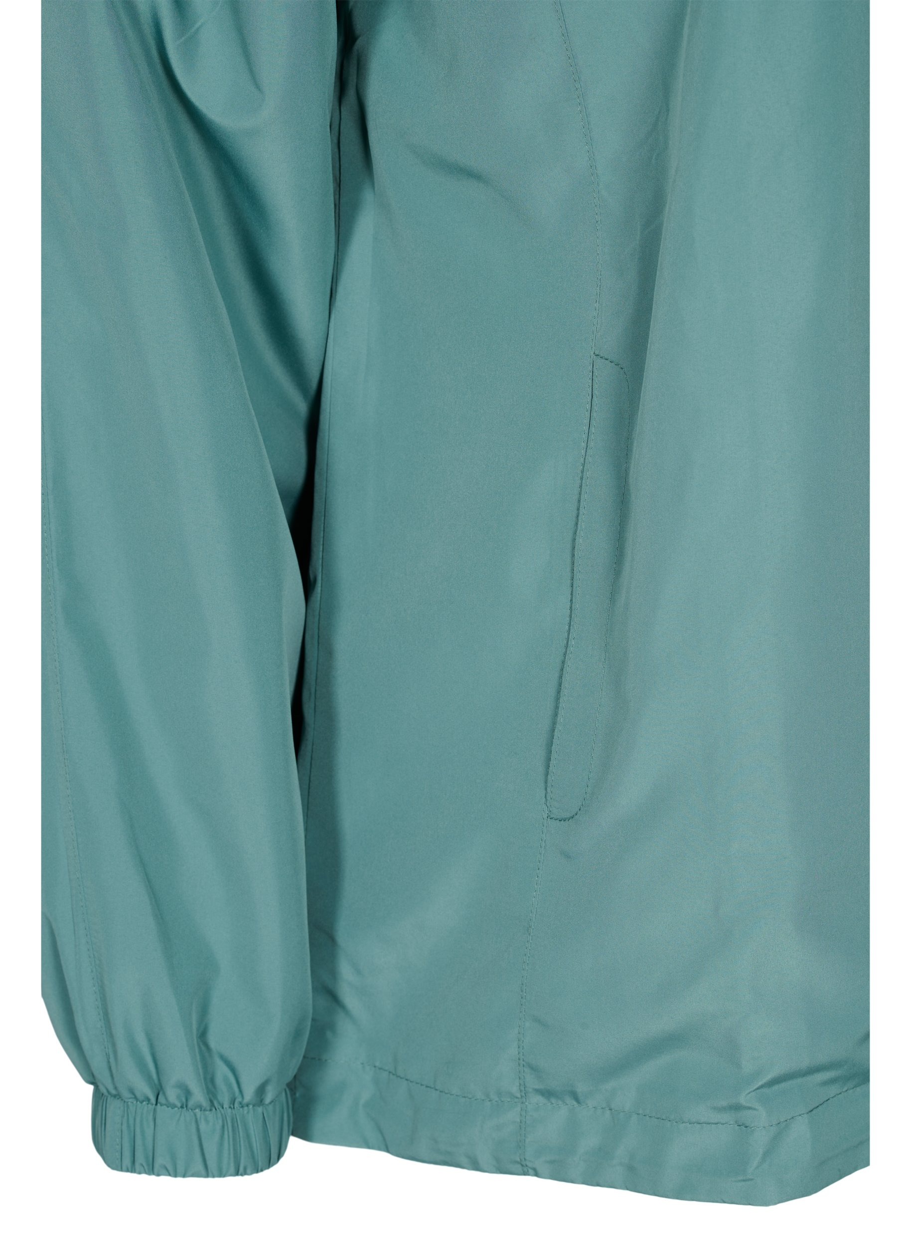 Justerbar kort jakke med hette, Sagebrush Green, Packshot image number 3