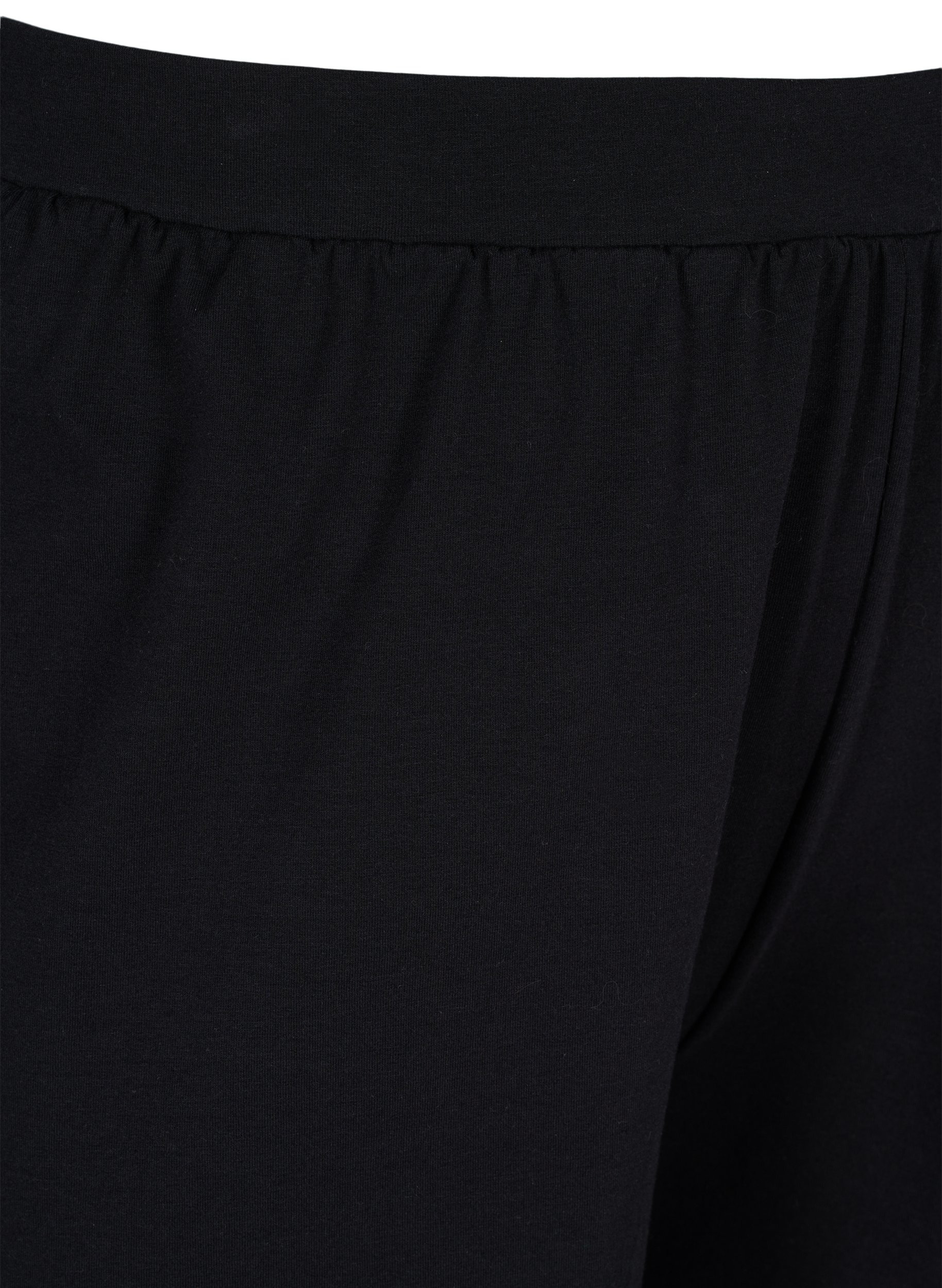 Løse shorts i en bomullsmiks, Black, Packshot image number 2