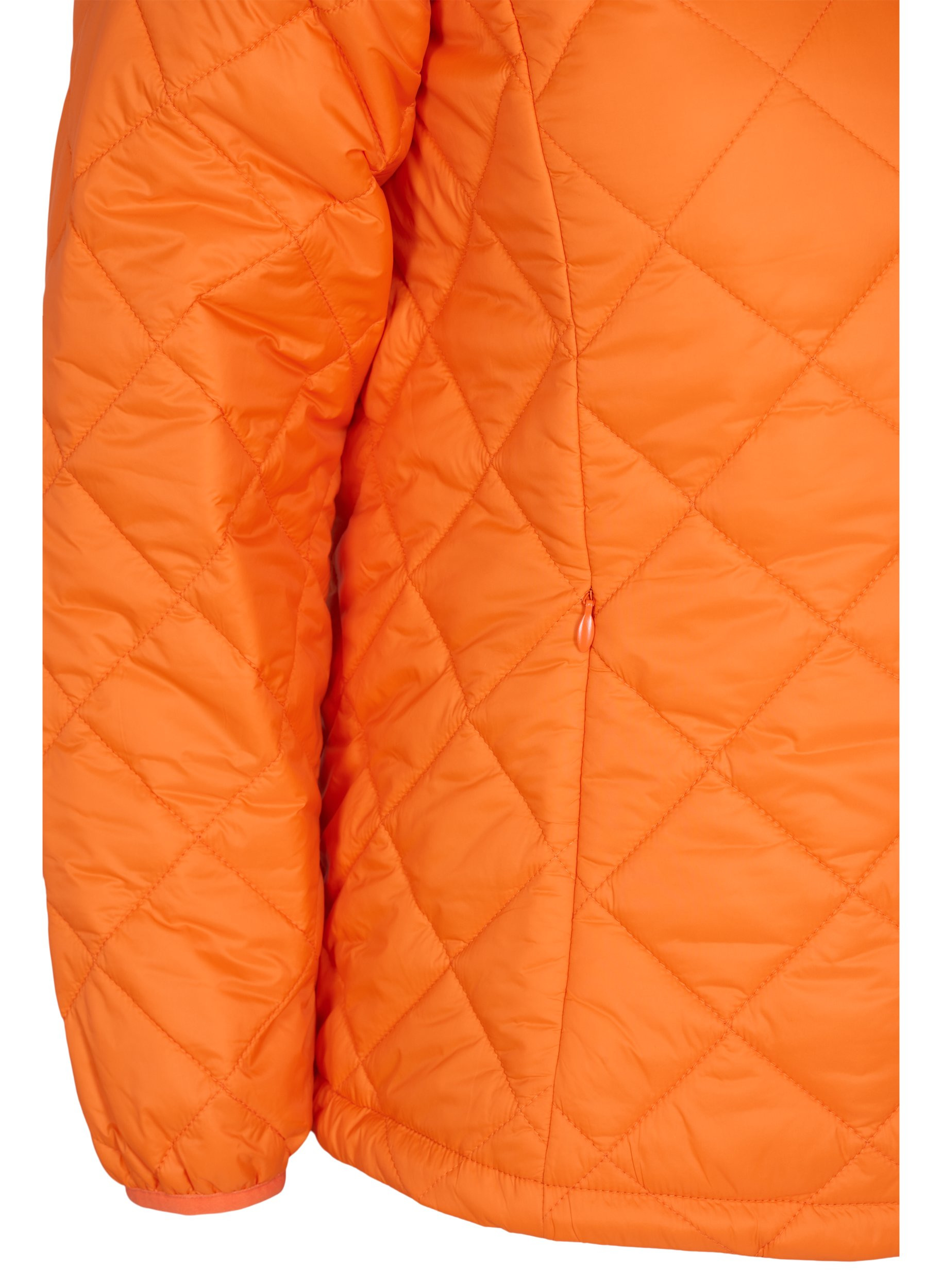 Quiltet lett jakke med glidelås og lommer, Mandarin Orange, Packshot image number 3