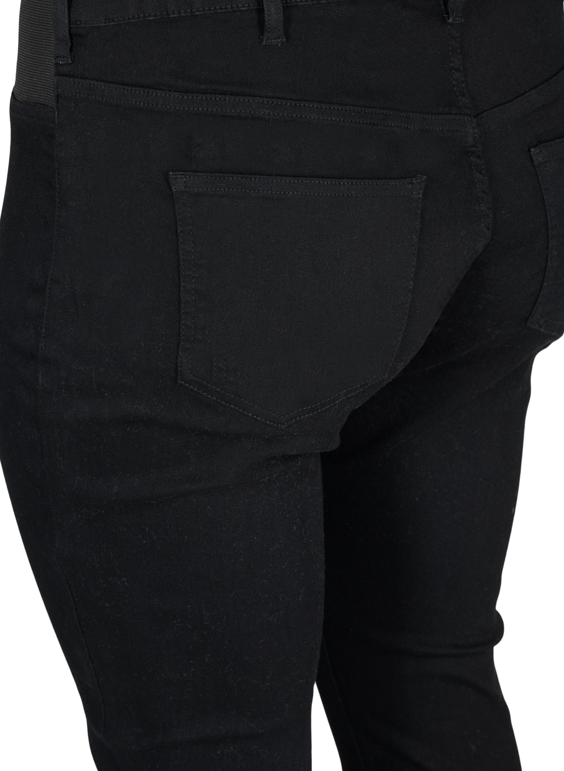 Super slim Amy jeans med strikk i livet, Black, Packshot image number 3