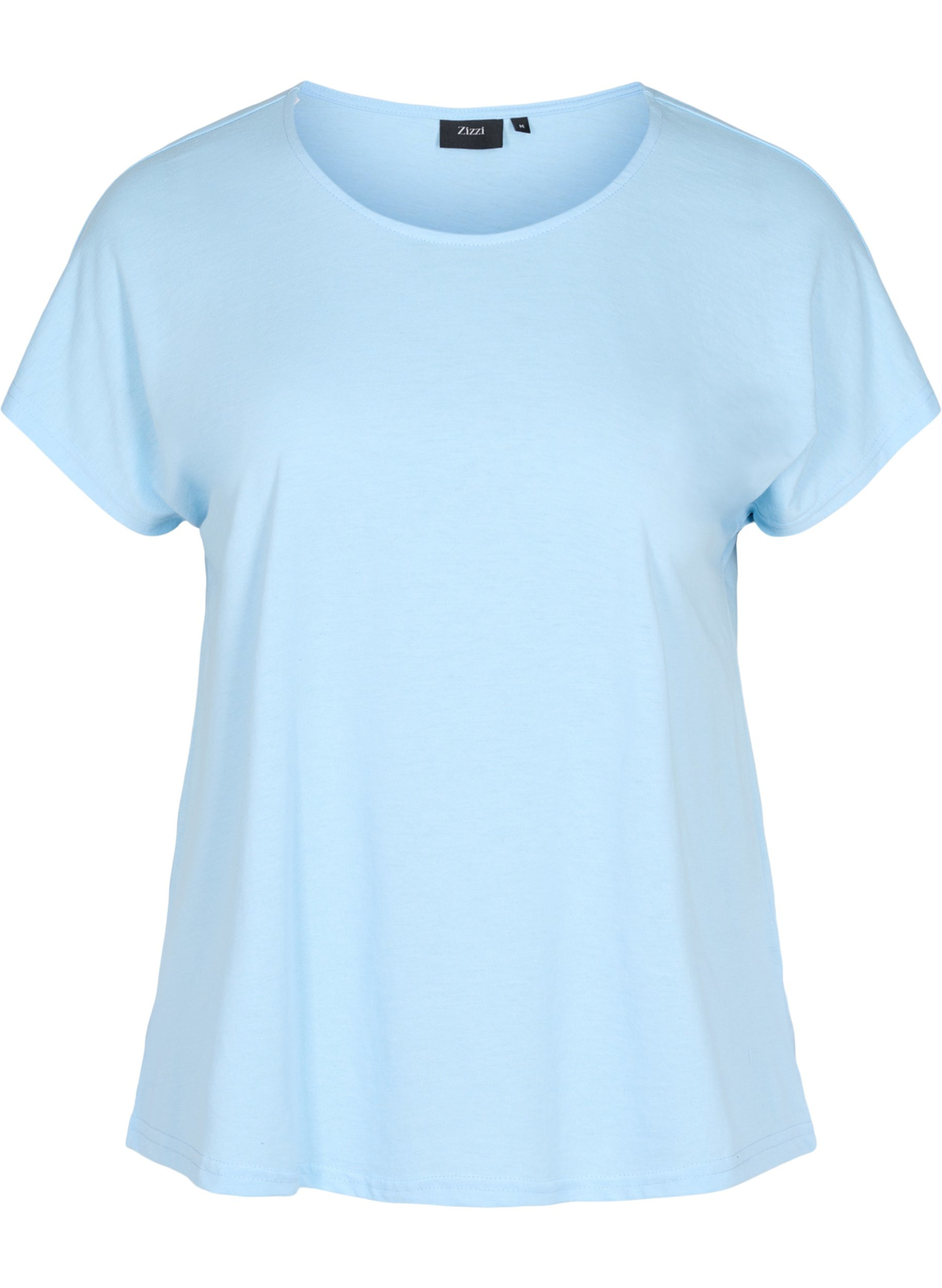 T-skjorte i bomullsmiks, Chambray Blue, Packshot image number 0