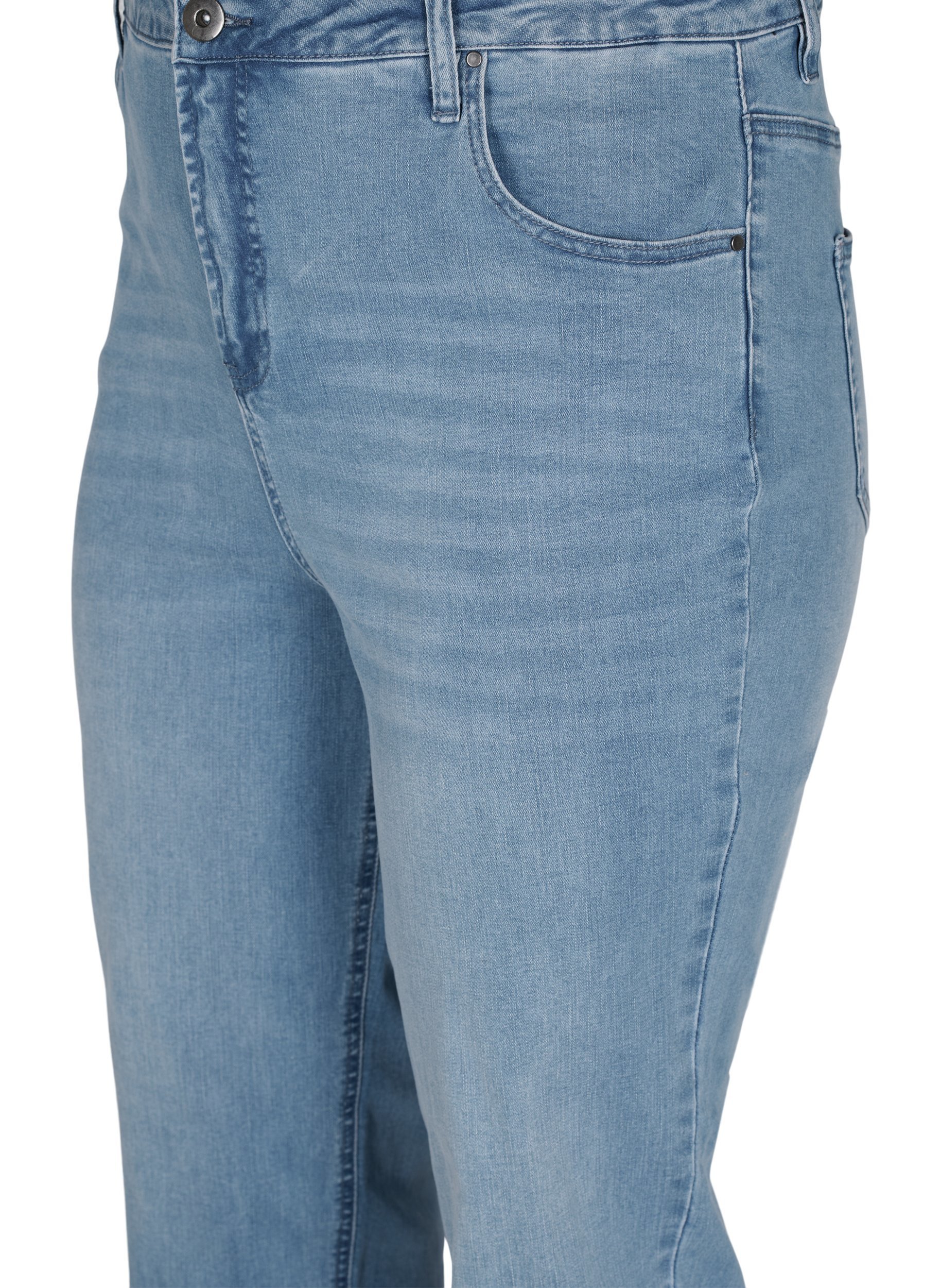 Jeans med ekstra høy liv, Light blue, Packshot image number 2