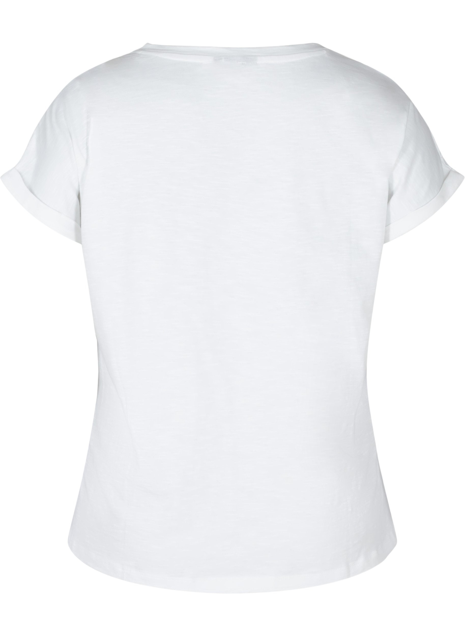 T-skjorte med trykk i økologisk bomull, Bright White TEXT, Packshot image number 1