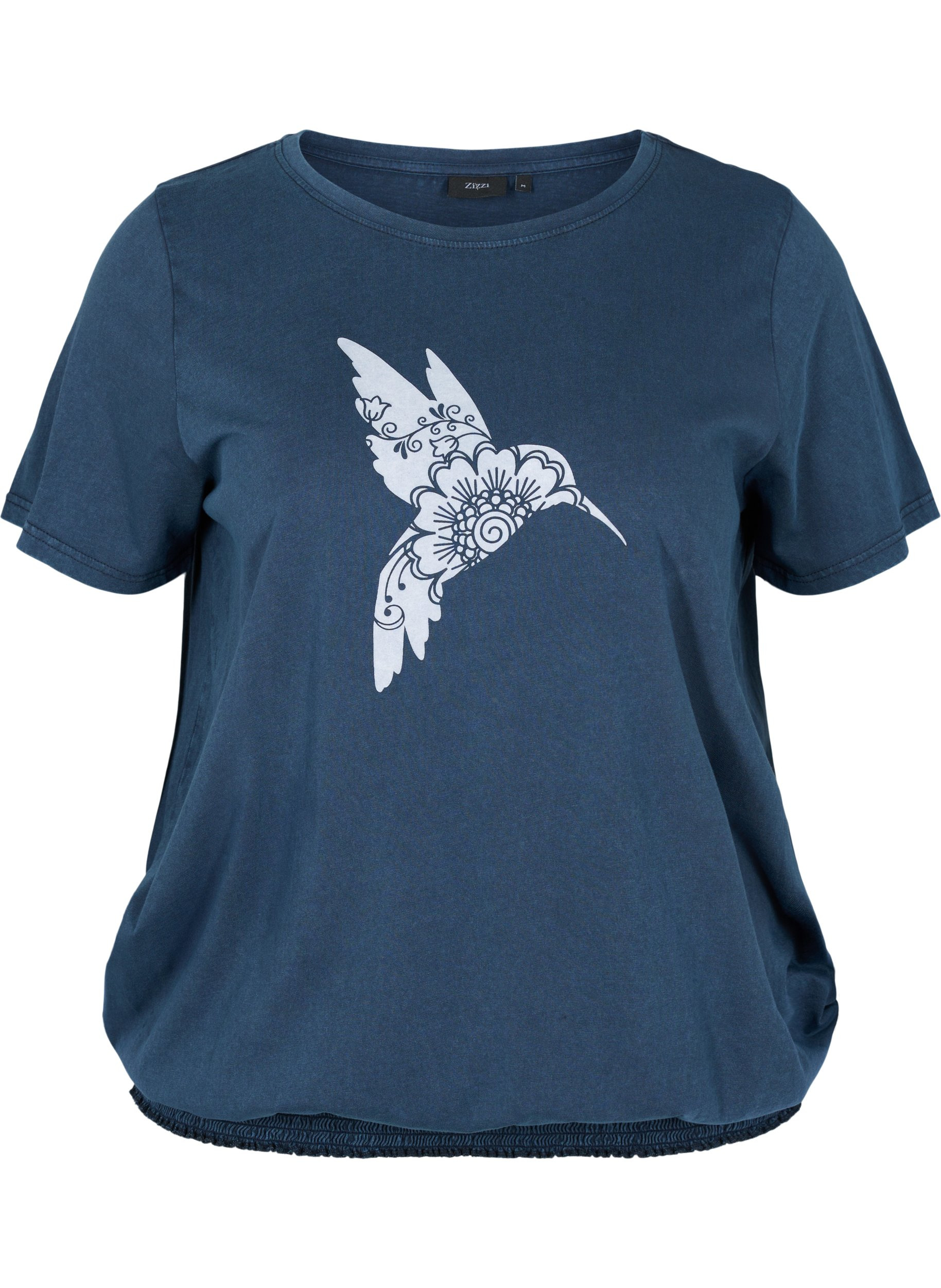 T-skjorte i økologisk bomull med smock, NavyBlazer Acid Bird, Packshot image number 0