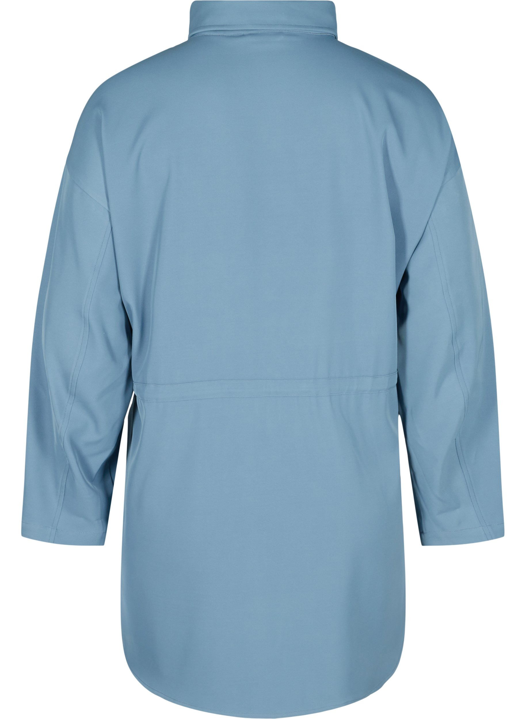 Langermet skjortejakke med knyting og lommer, Blue Shadow, Packshot image number 1