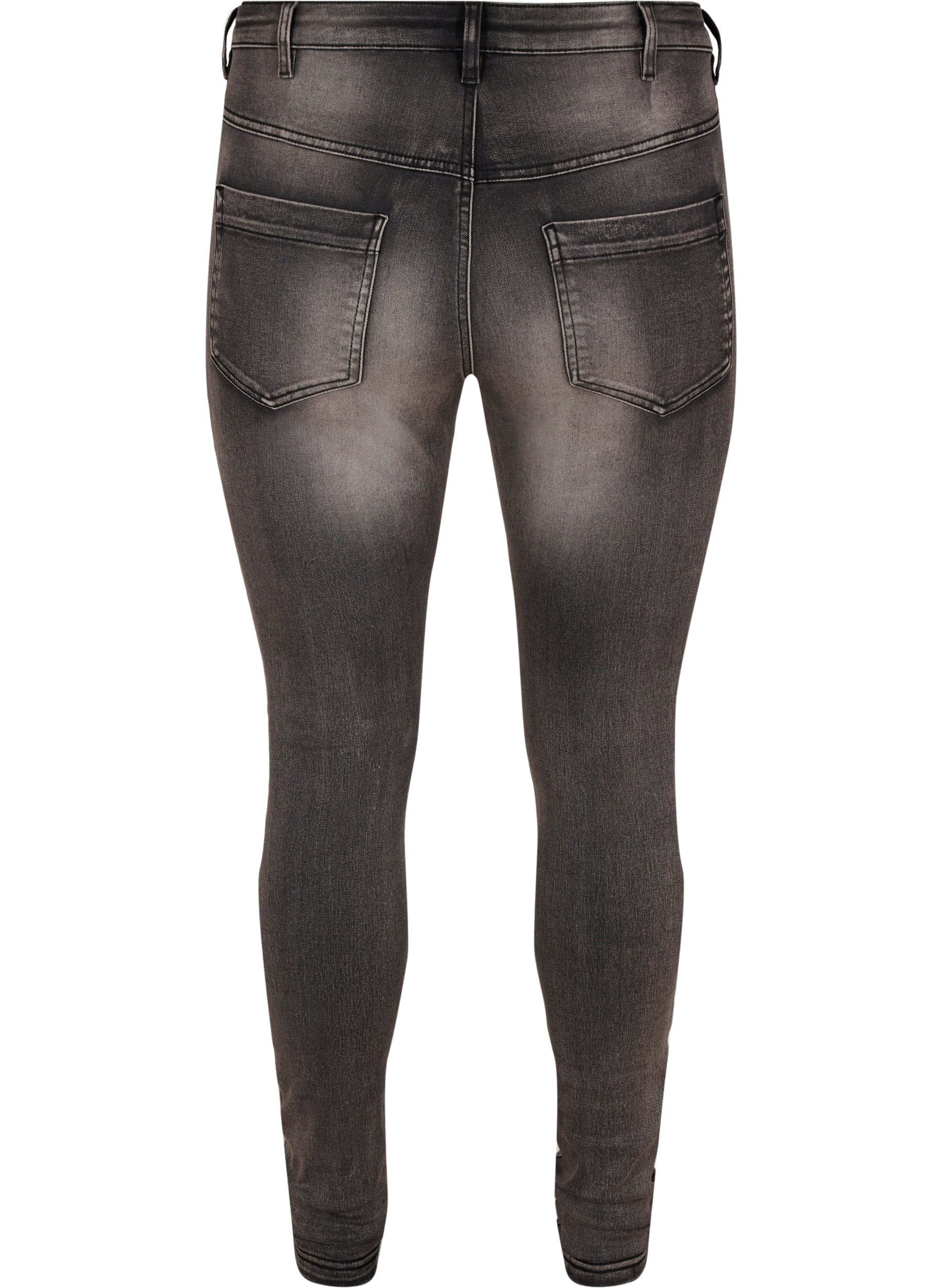 Super slim Amy jeans med høyt liv, Dk Grey Denim, Packshot image number 1