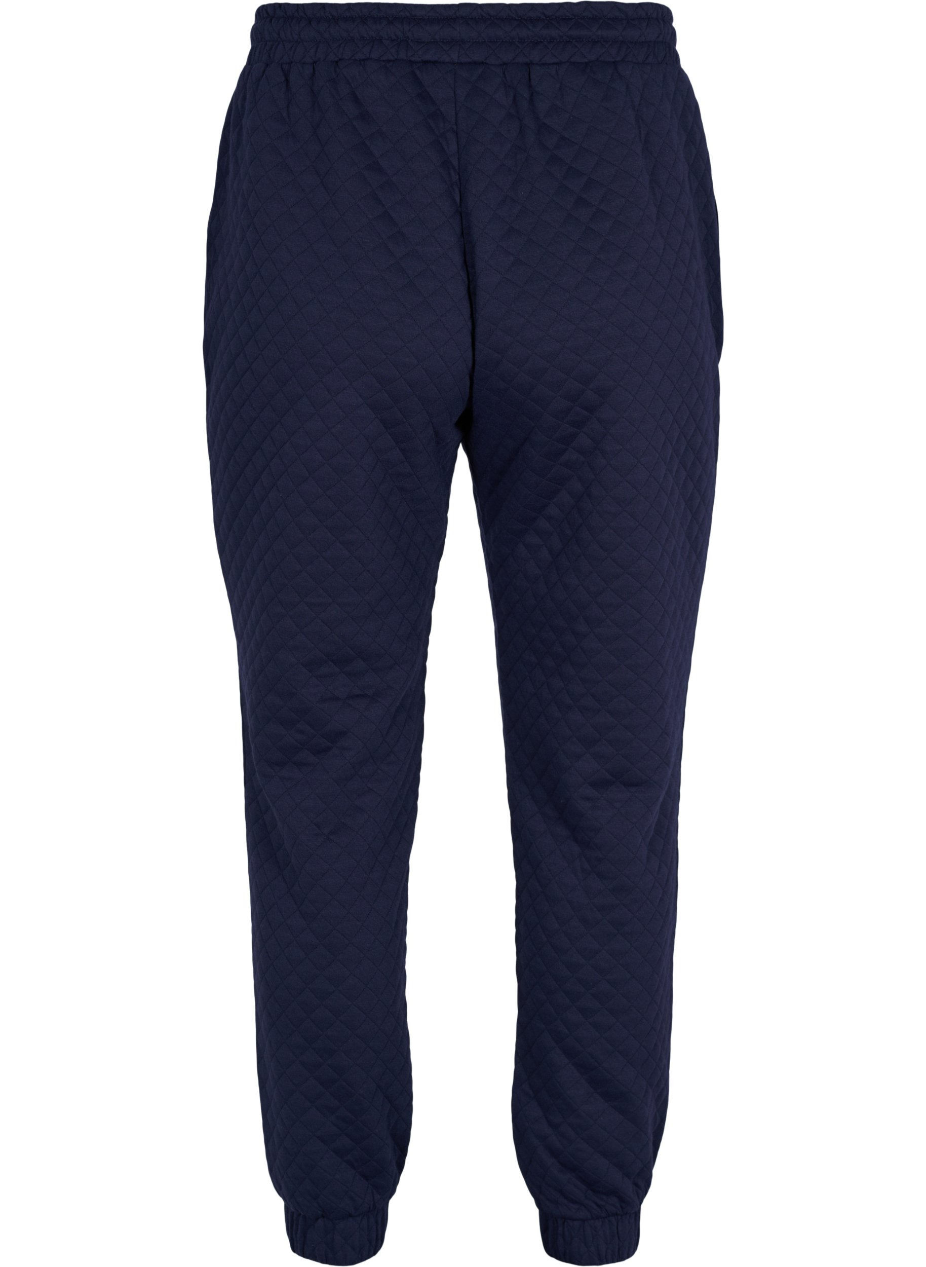 Mønstrete bukse med knyting og lommer, Navy Blazer, Packshot image number 1