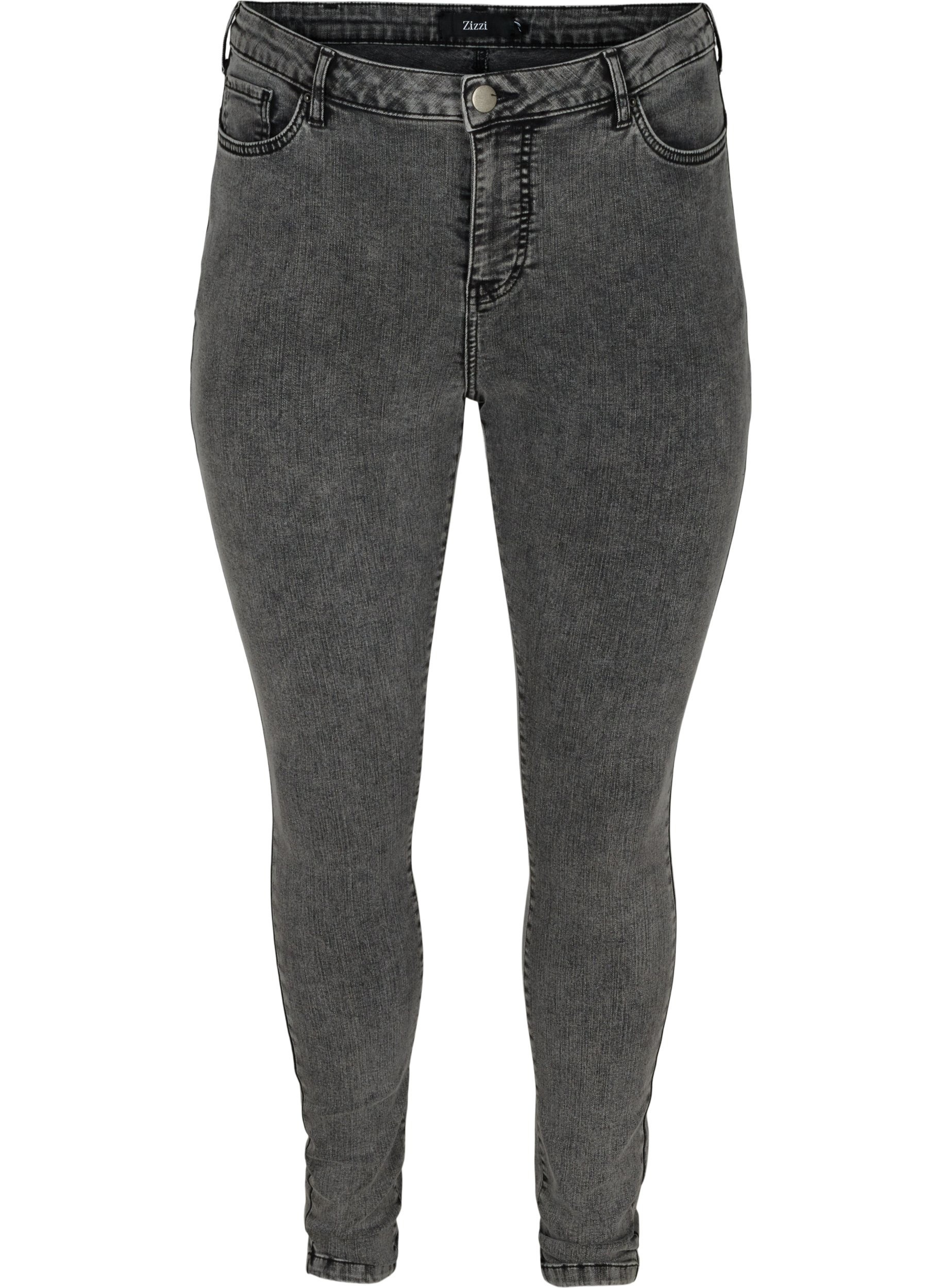 Super slim Amy jeans med høyt liv, Grey Denim, Packshot image number 0