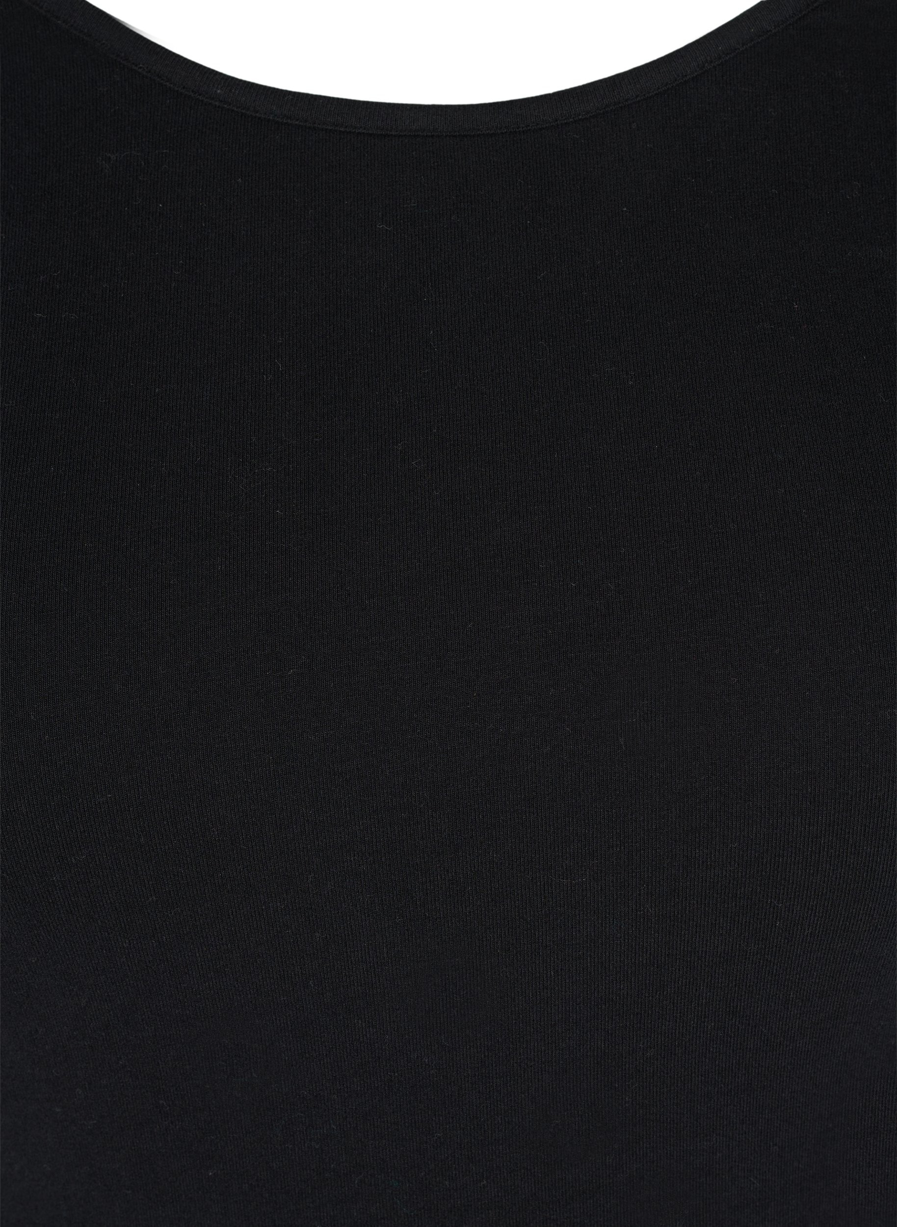 Bomullsgenser med blonder og 3/4-ermer, Black, Packshot image number 2