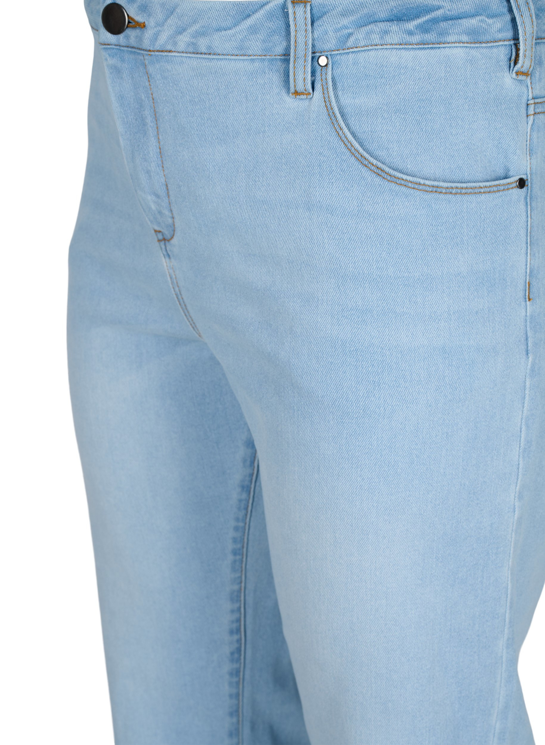 7/8-lengde jeans med rå kanter og høyt liv, Super L.Blue Denim, Packshot image number 2