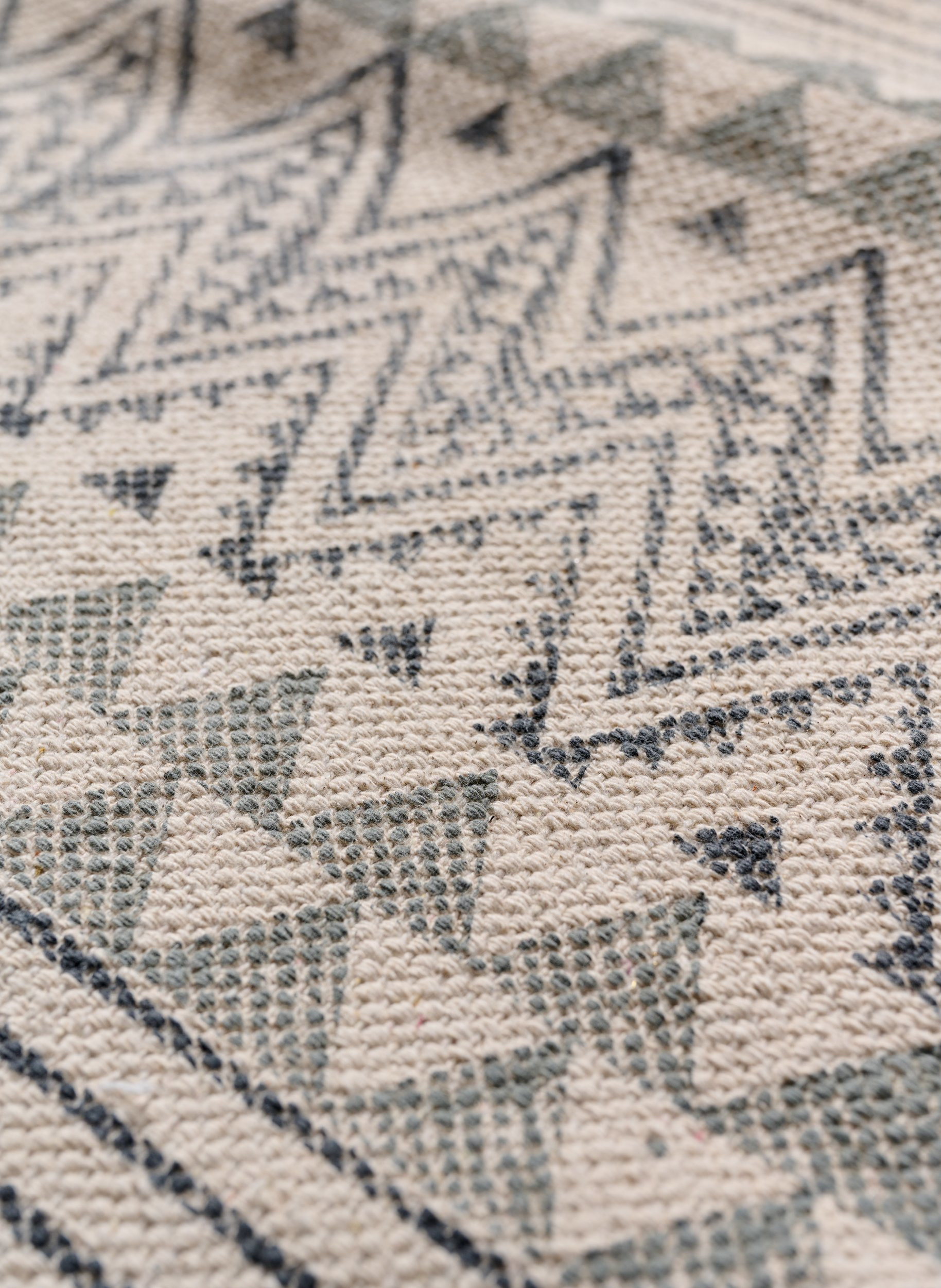Mønstrete teppe med frynser, Black/Desert Sage, Packshot image number 2
