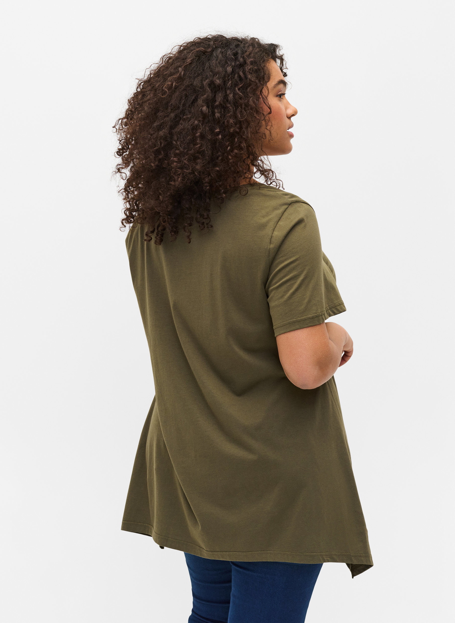 T-skjorte i bomull med A-form, Ivy Green YES, Model image number 1