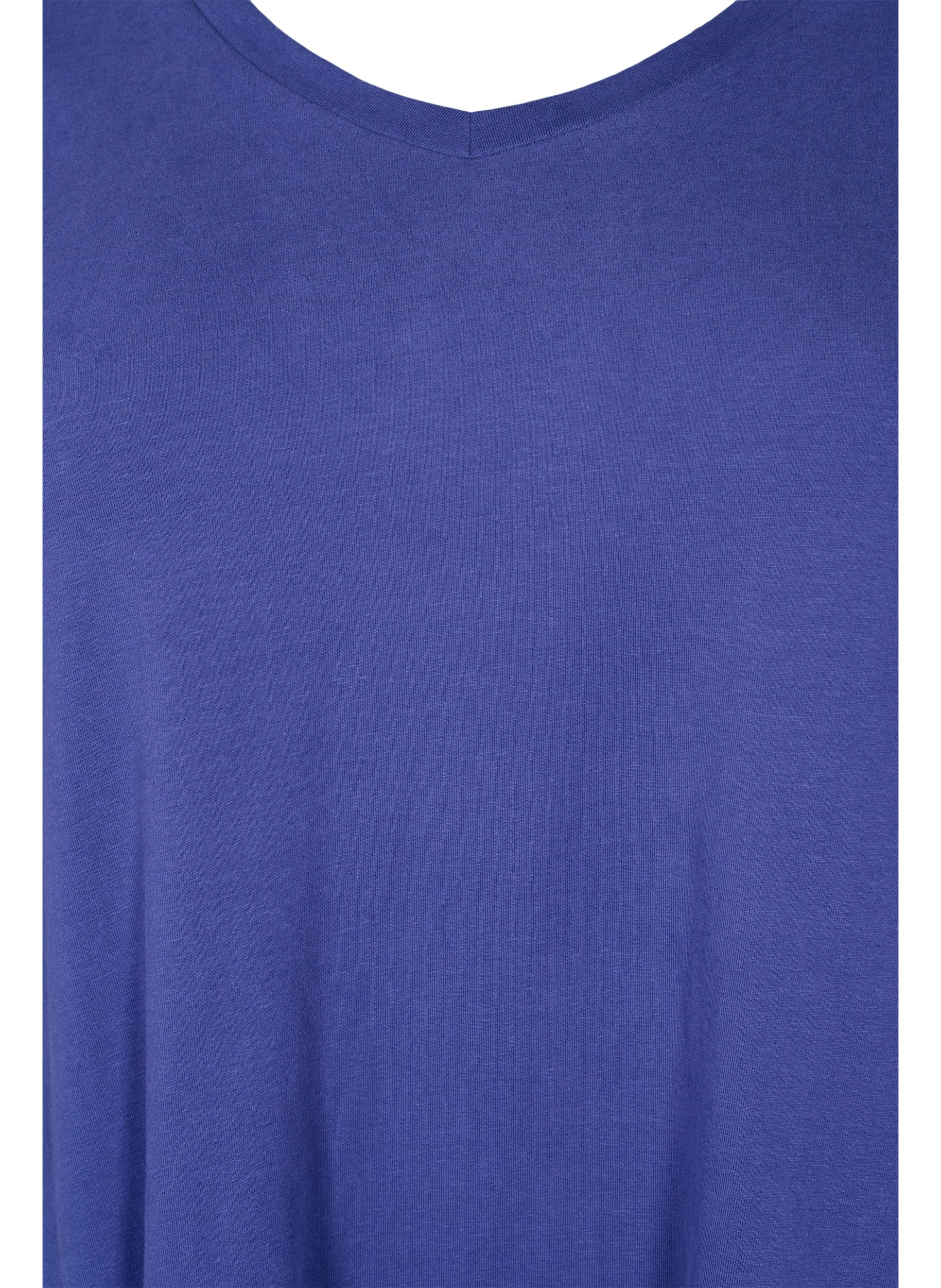 Ensfarget basis T-skjorte i bomull, Deep Cobalt, Packshot image number 2