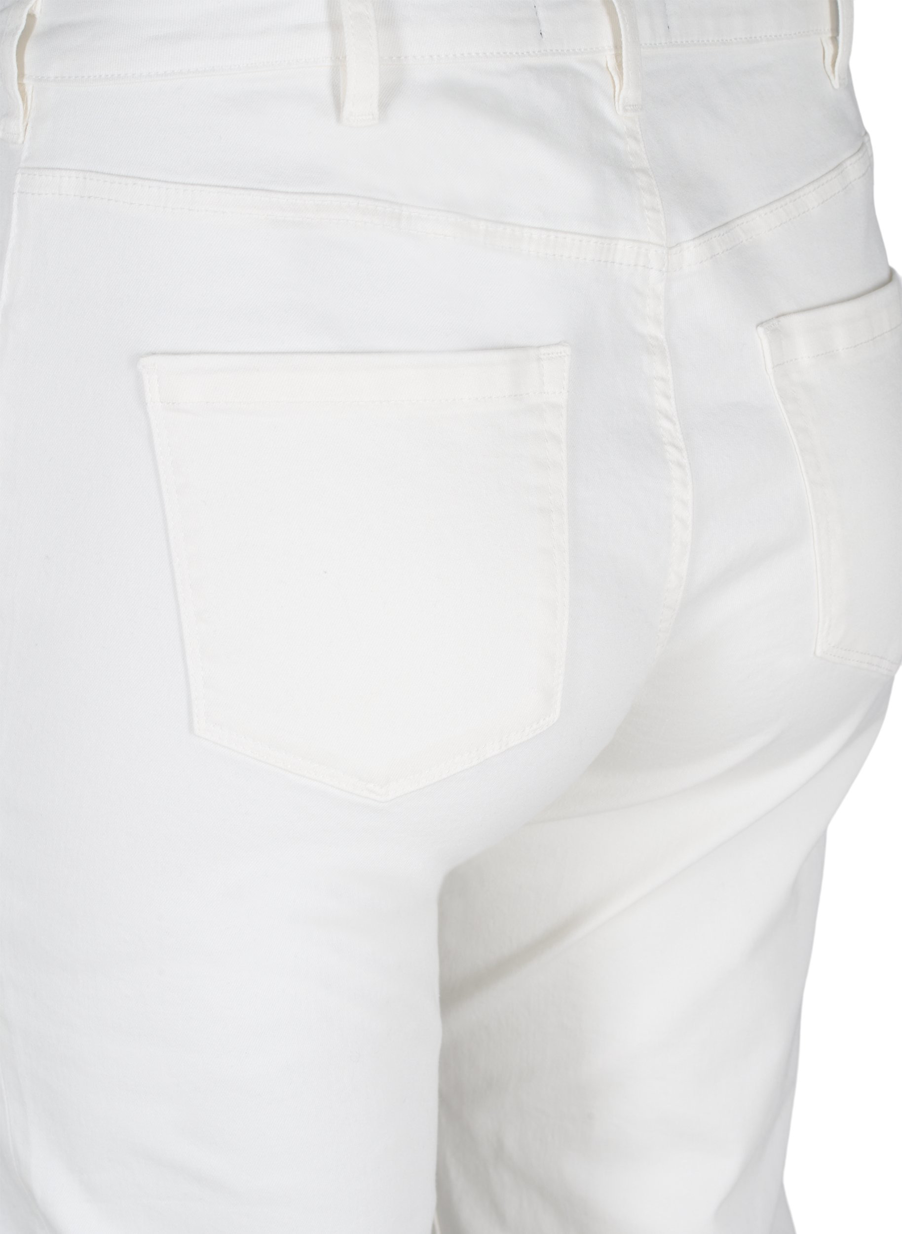 7/8-lengde jeans med rå kanter og høyt liv, White, Packshot image number 3