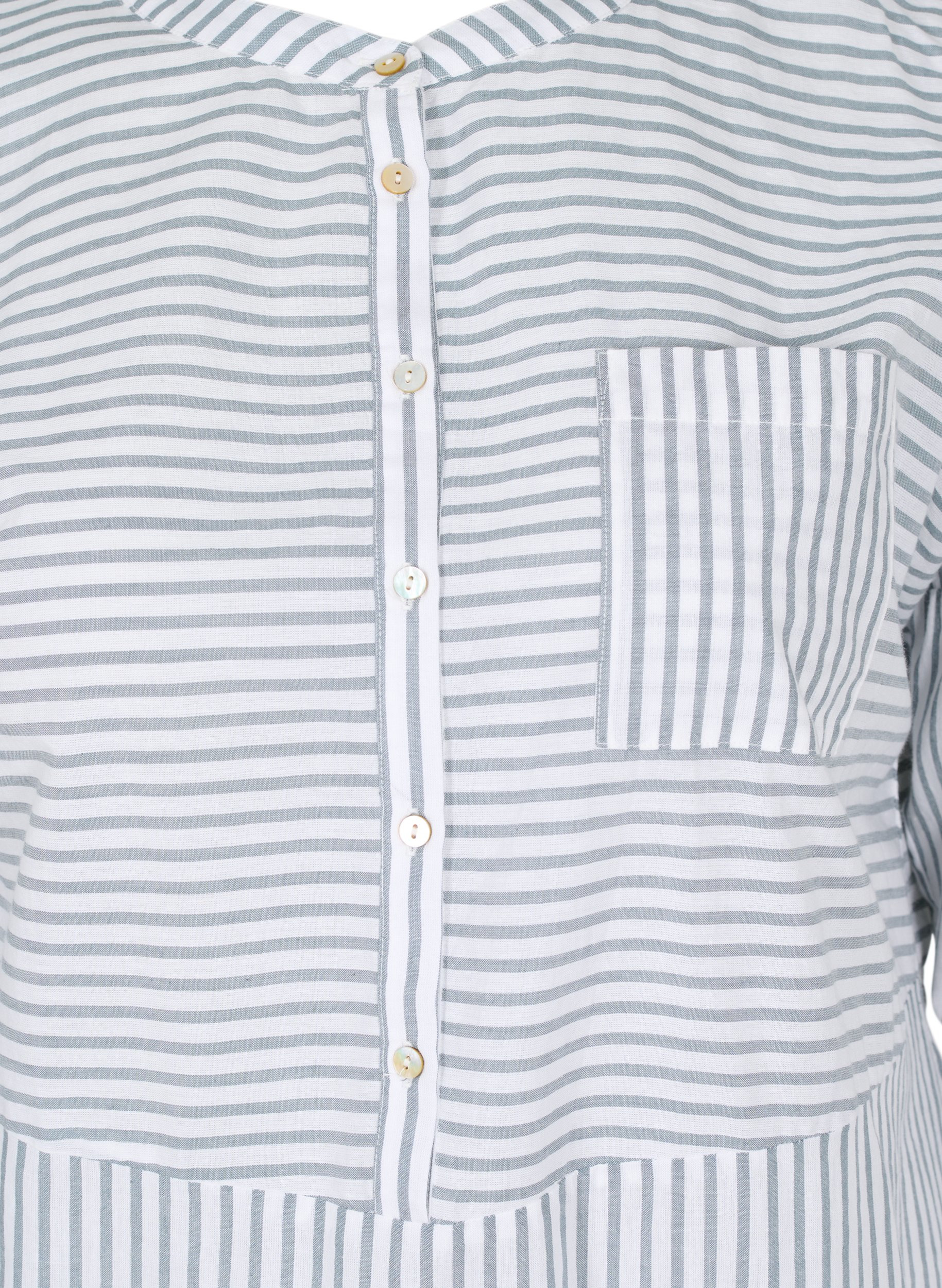 Stripete tunika med knapper og 3/4-ermer, Trooper Stripe, Packshot image number 2
