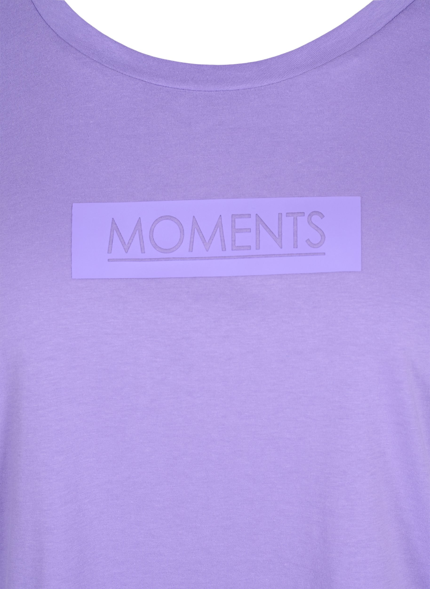Kortermet T-skjorte i bomull med trykk, Paisley Purple TEXT, Packshot image number 2