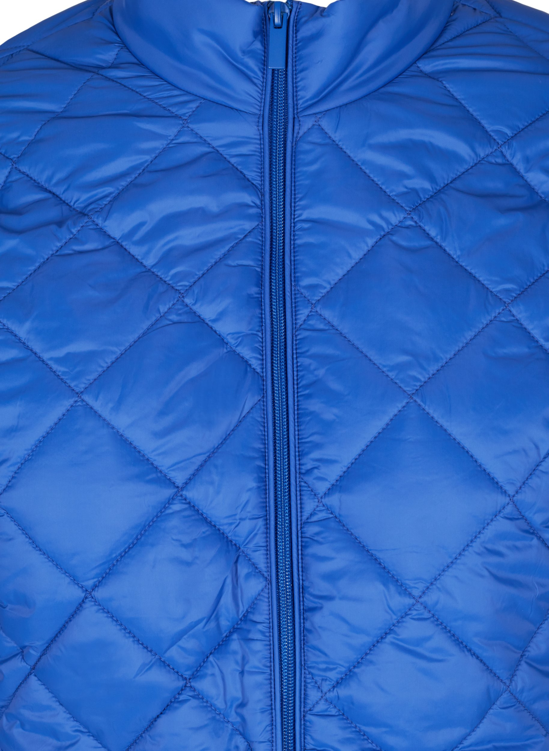 Quiltet lett jakke med glidelås og lommer, Dazzling Blue, Packshot image number 2