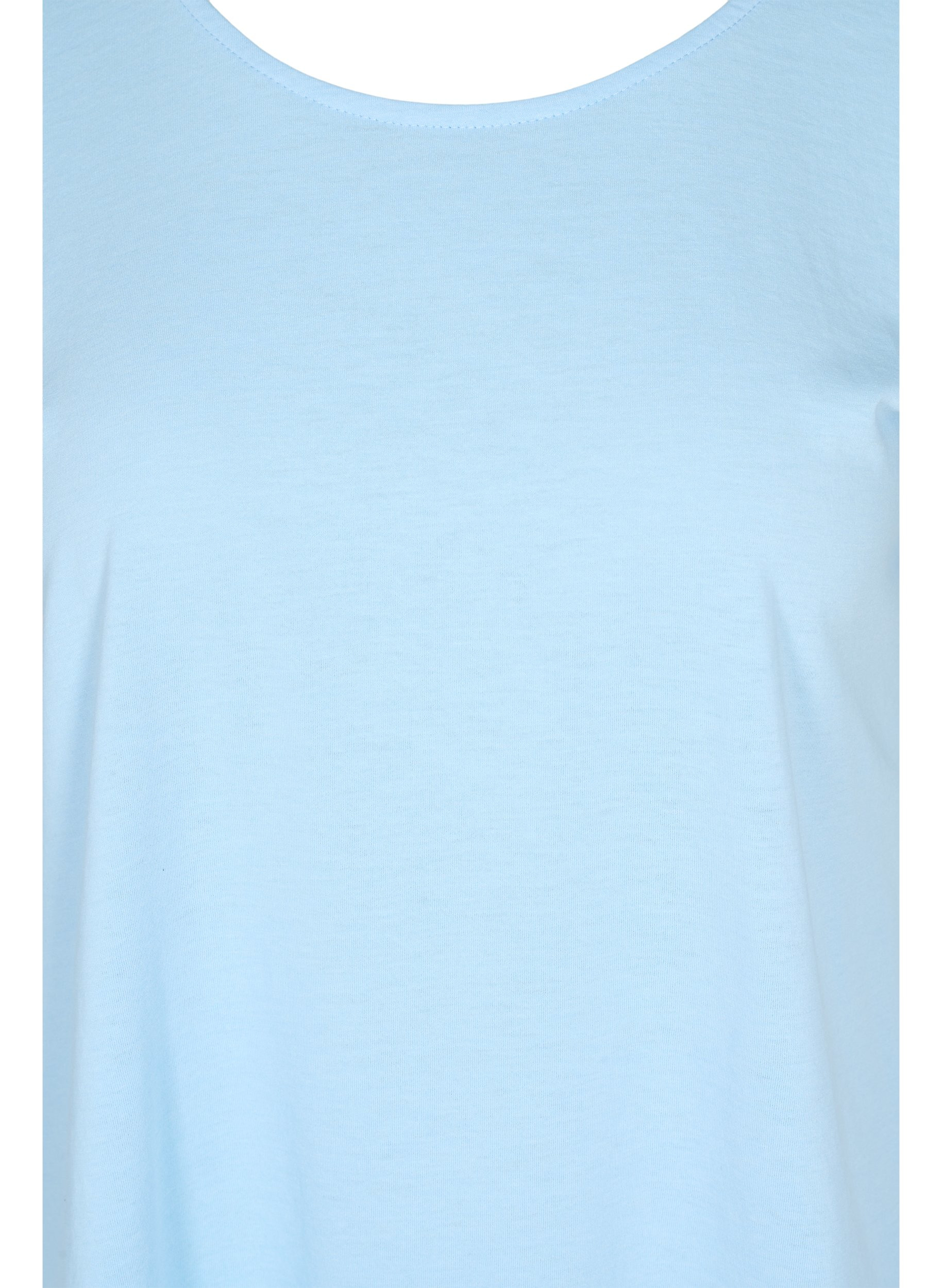 T-skjorte i bomullsmiks, Chambray Blue, Packshot image number 2