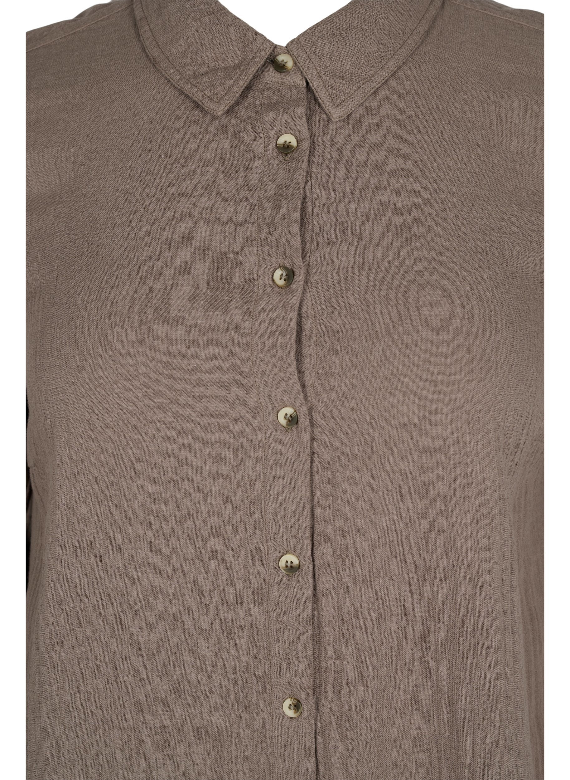 Lang bomullsskjorte med en klassisk krage, Falcon, Packshot image number 2