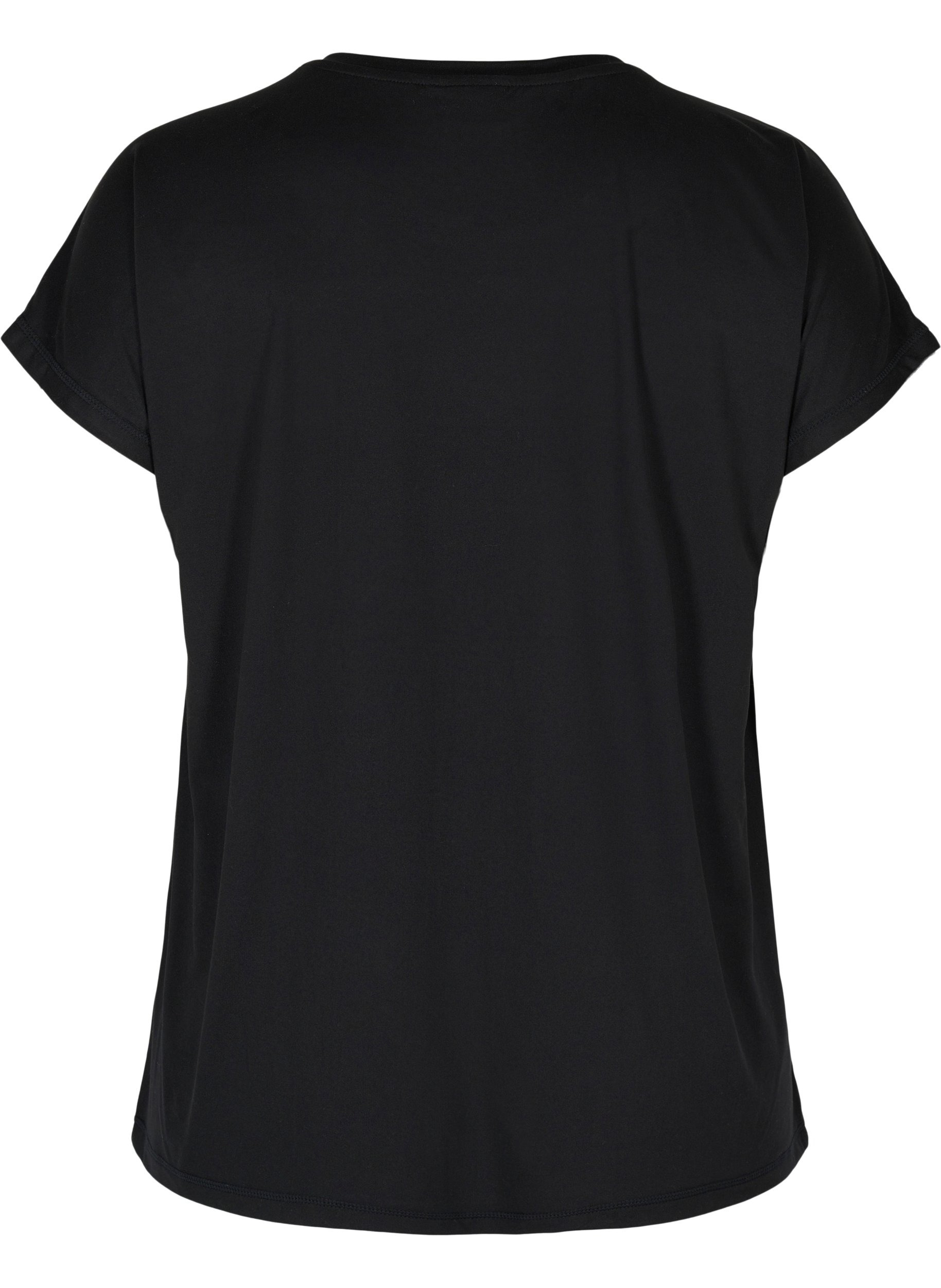T-skjorte til trening med mønstret mesh, Black, Packshot image number 1