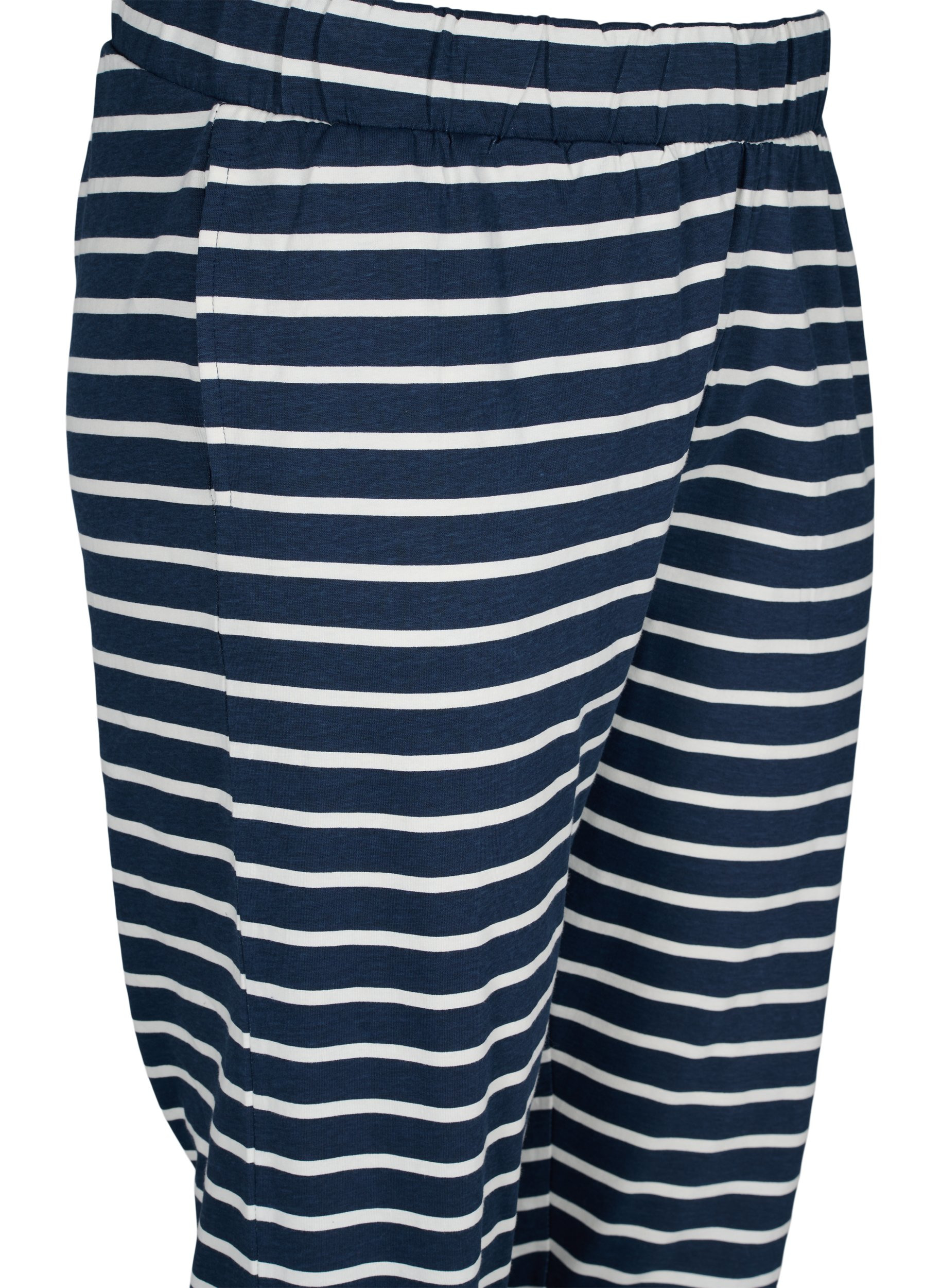 Stripete pysjamasbukser i bomull, Navy Blazer Stripe , Packshot image number 2